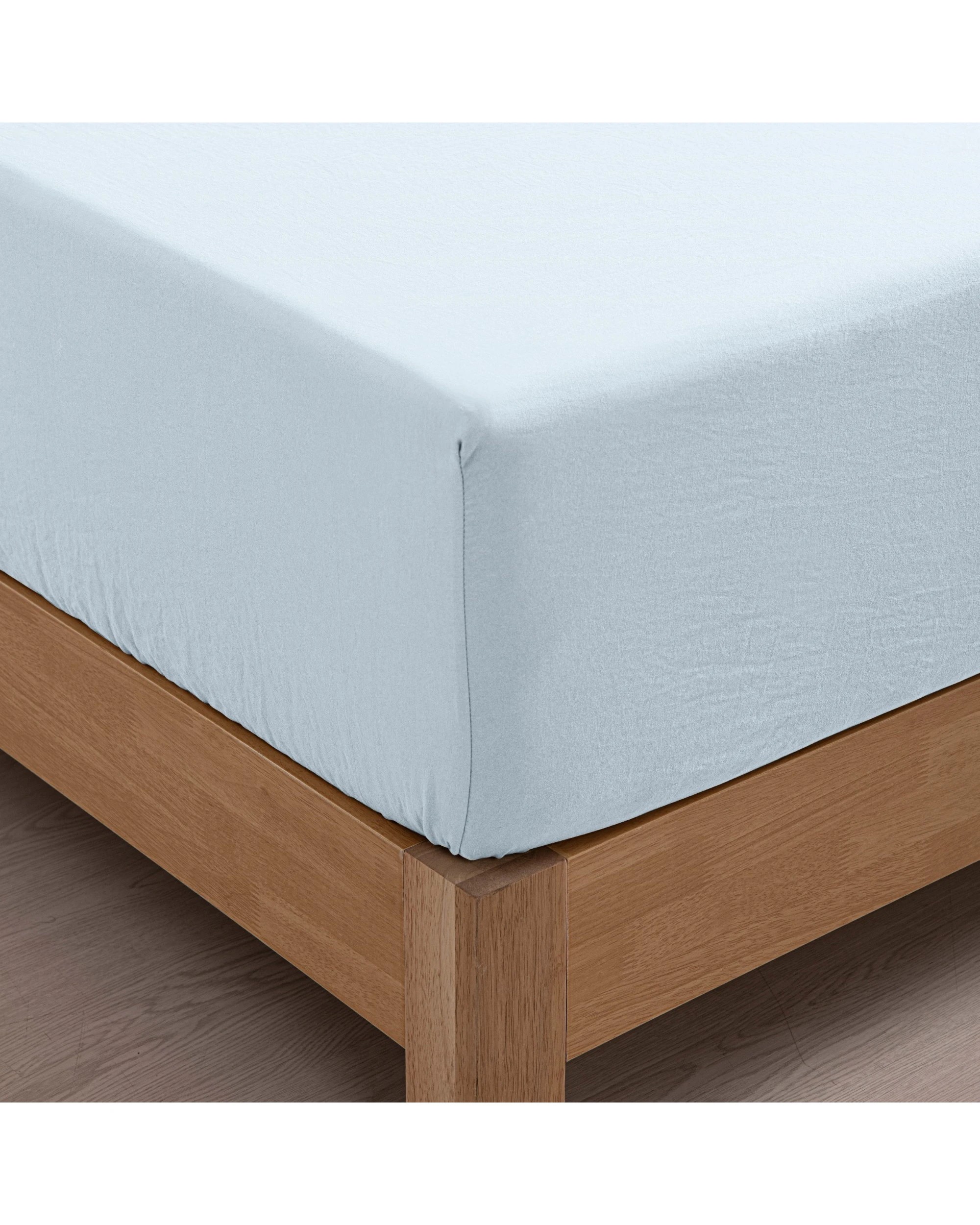 6 Dreamaker Superfine Washed Microfibre Combo Fitted Sheet Set - Double Bed - Ice Blue, 6 of 8