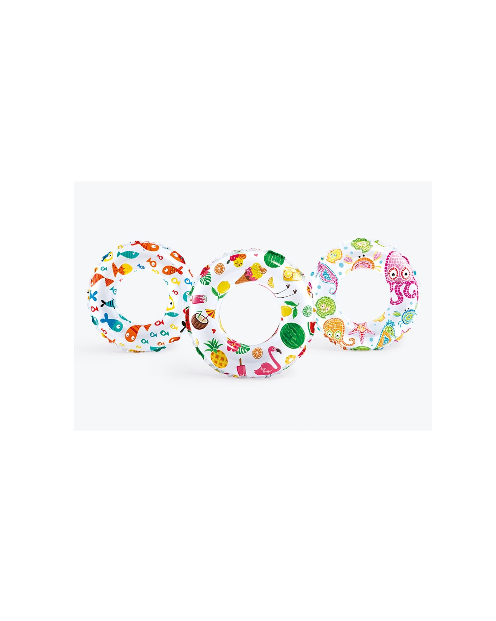 4 Intex Lively Print Swim Rings Inflatable Kids Floats 6-10Y+ - Assorted, 4 of 8
