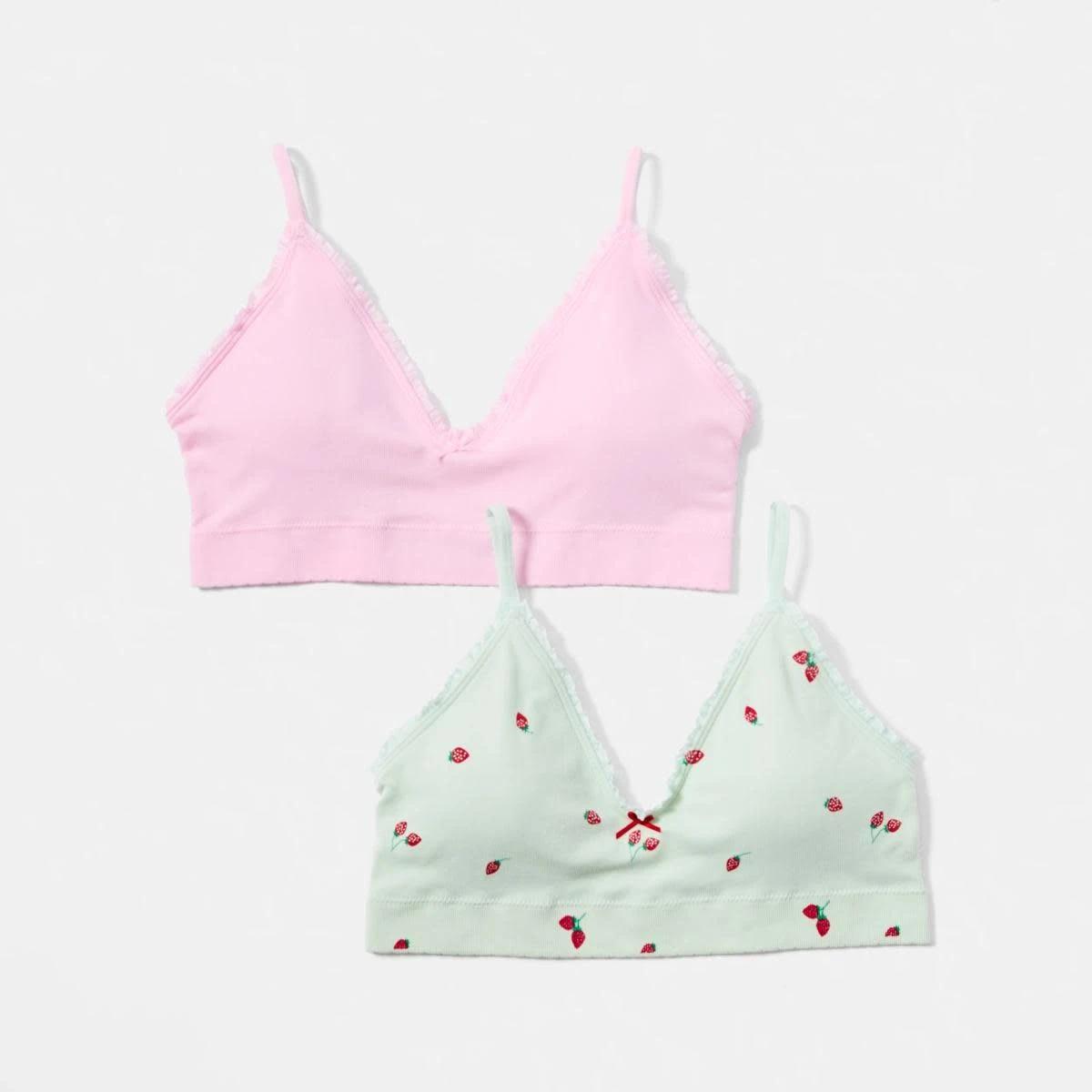 1 2 Pack Seamfree Rib Bralette BERRY, PINK LADY, 1 of 10
