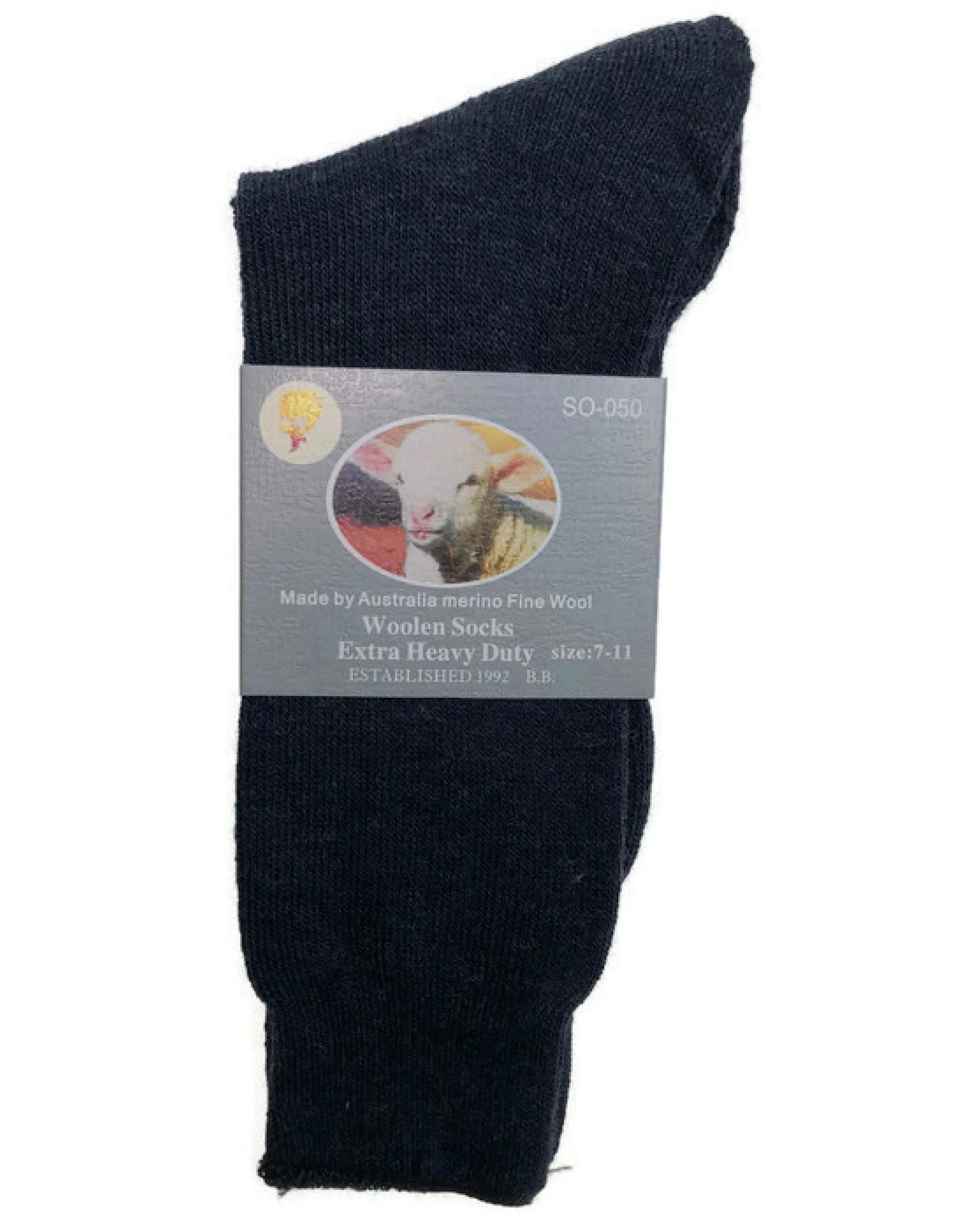 2 BR Home 1 Pair Merino Wool Blend Work Socks in Navy 7-11 , 2 of 4