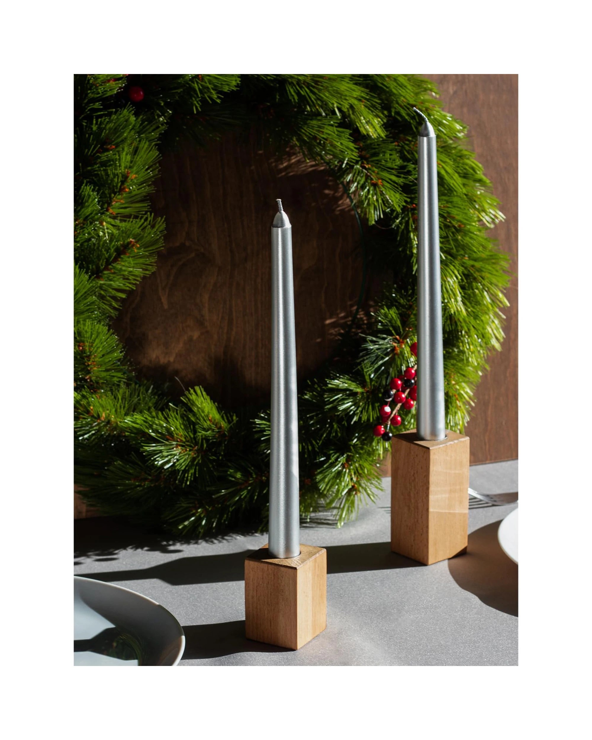 2 BR Home Tapered Dinner Candles - Unscented Wedding Candles, Pack of 4, 2 of 3