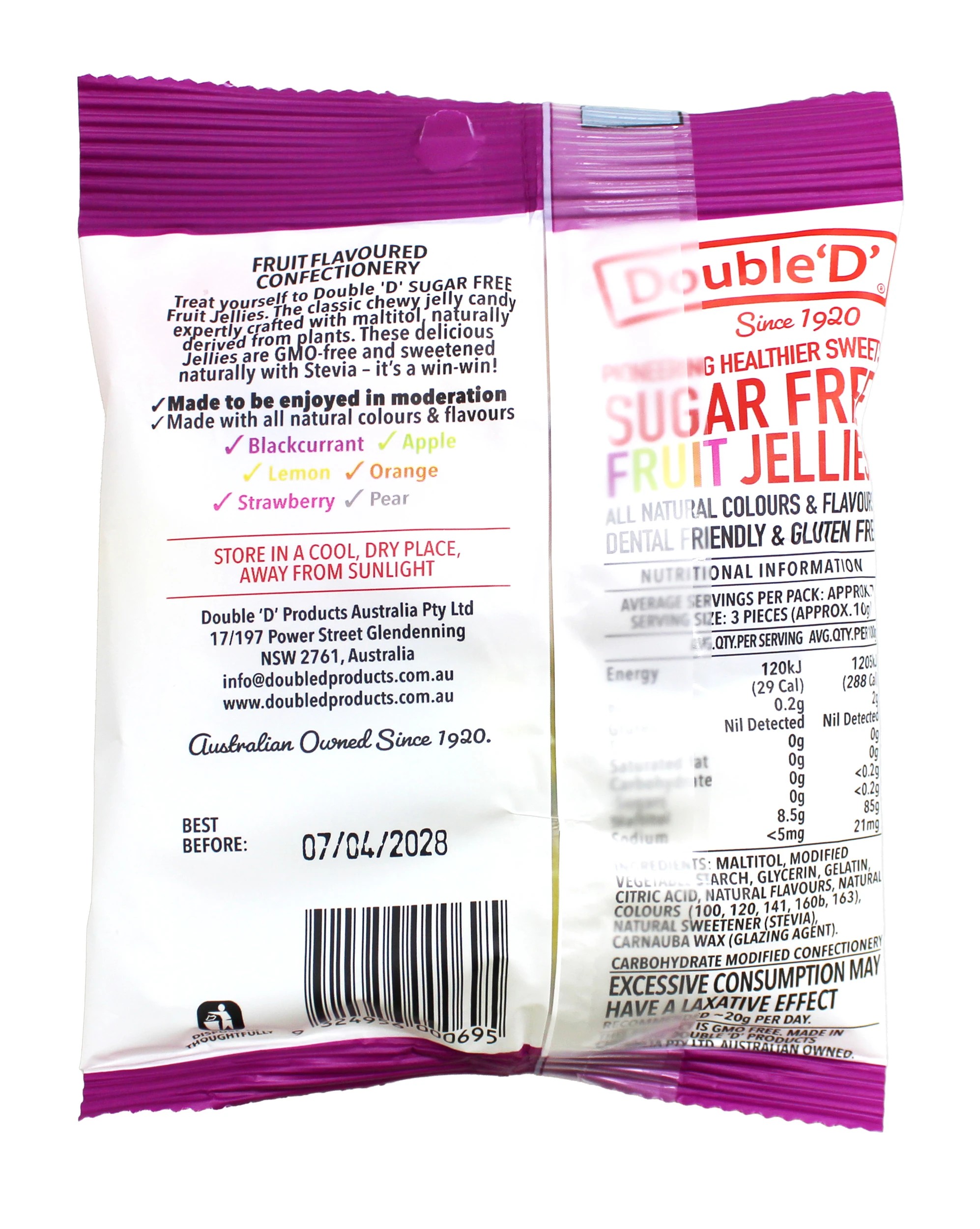 2 Double 'D' Sugar Free Fruit Jellies 70g, 2 of 2