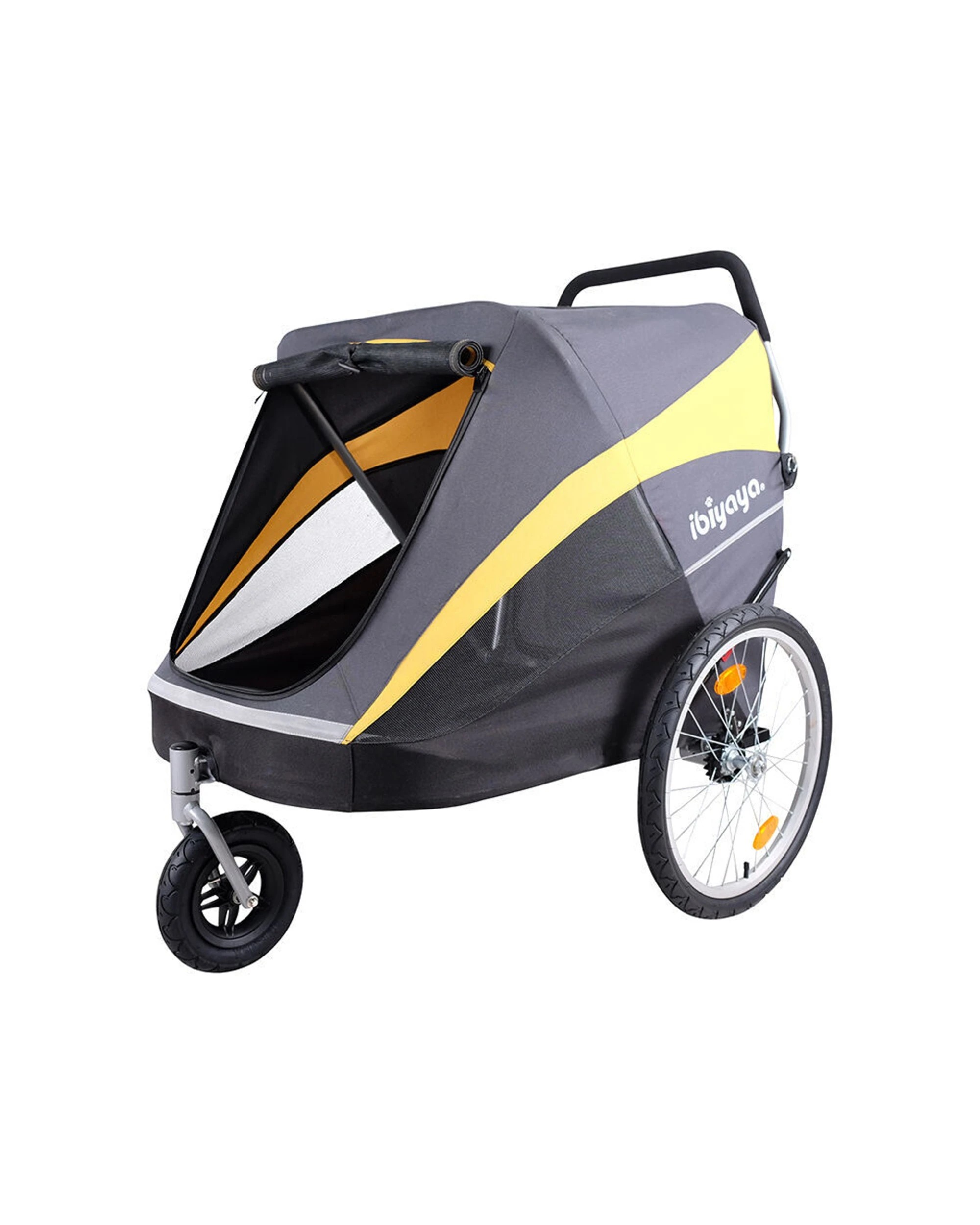 1 Ibiyaya Hercules Heavy Duty Pet Stroller Up To 50kg With Raincover And Tethers - Grey, 1 of 6