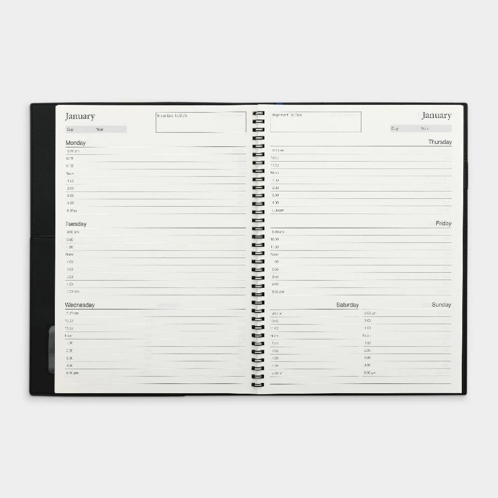 8 Collins Debden Vanessa A4 Week-to-View Undated Diary Black, 8 of 8