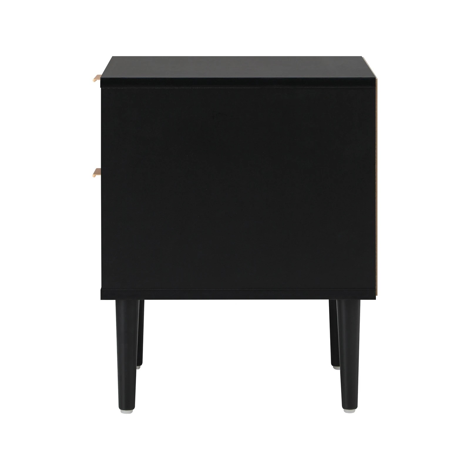 8 Oikiture 2pc Bedside Table 2 Drawers Side Storage Cabinet Metal Handle - Black, 8 of 8