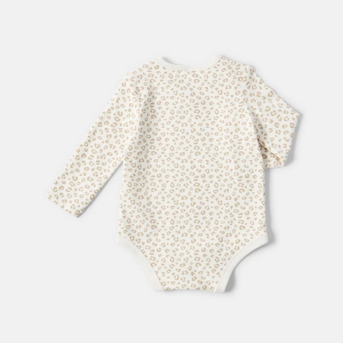 2 Long Sleeve Print Bodysuit Ani Egret, 2 of 3