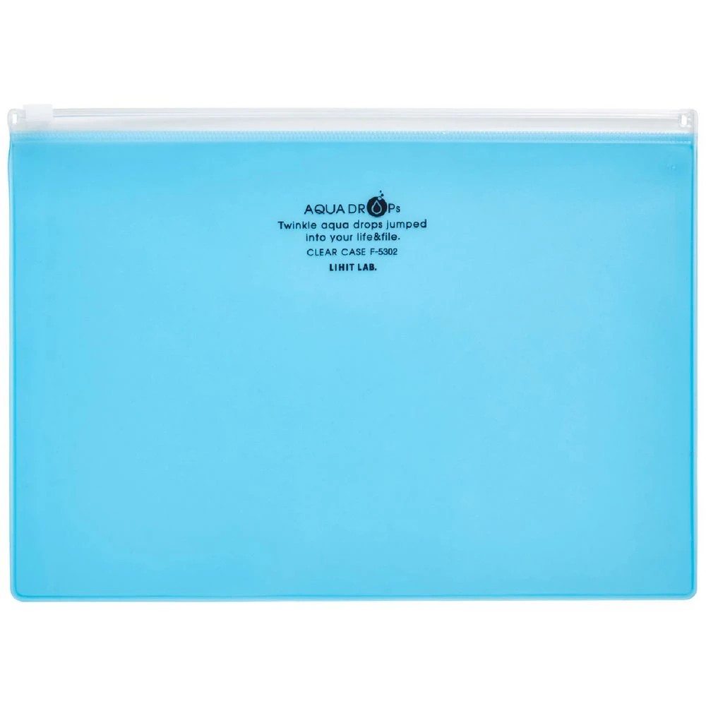 1 Aqua Drops Zip Open Document Wallet A5 Blue, 1 of 1