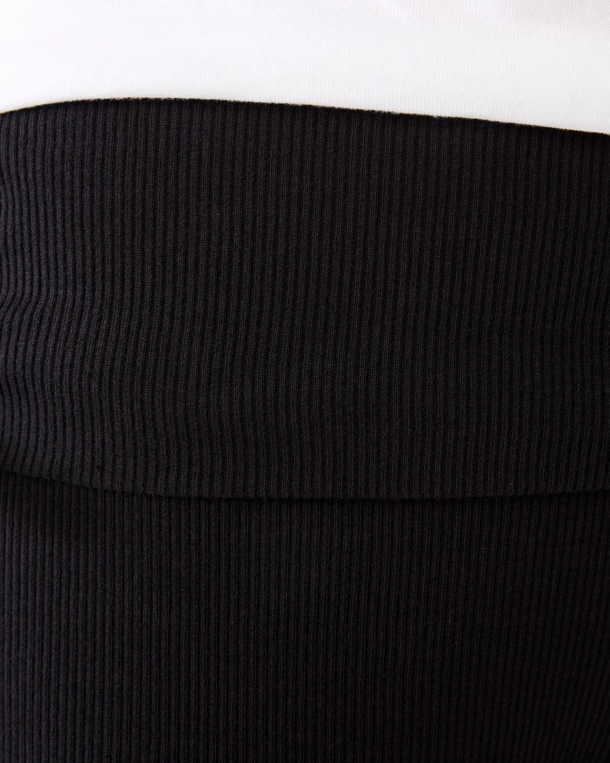 3 Tie Detail Fold Over Waist Leggings Black, 3 of 6