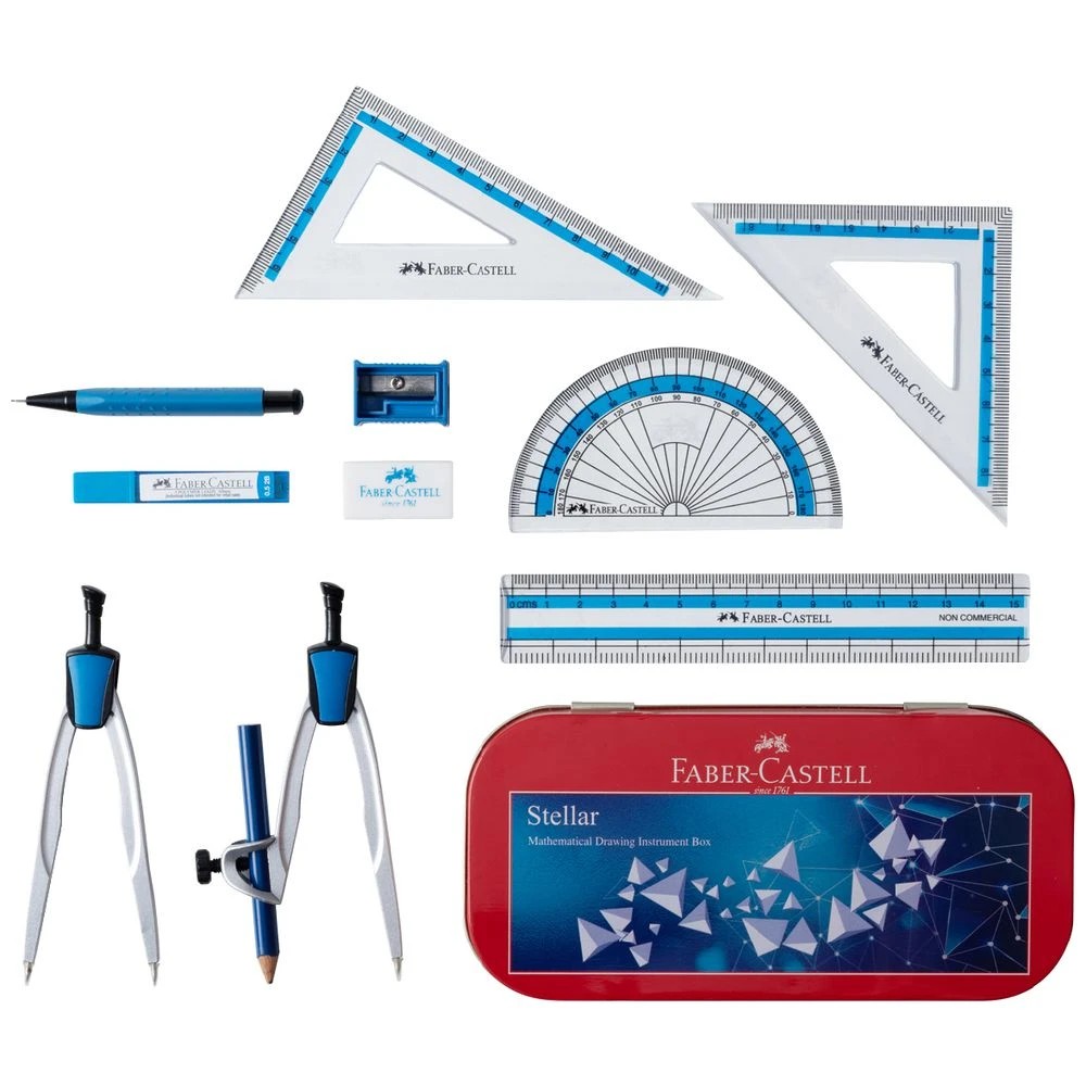 1 Faber Castell Stellar Geometry Set 11 Pieces Blue, 1 of 3