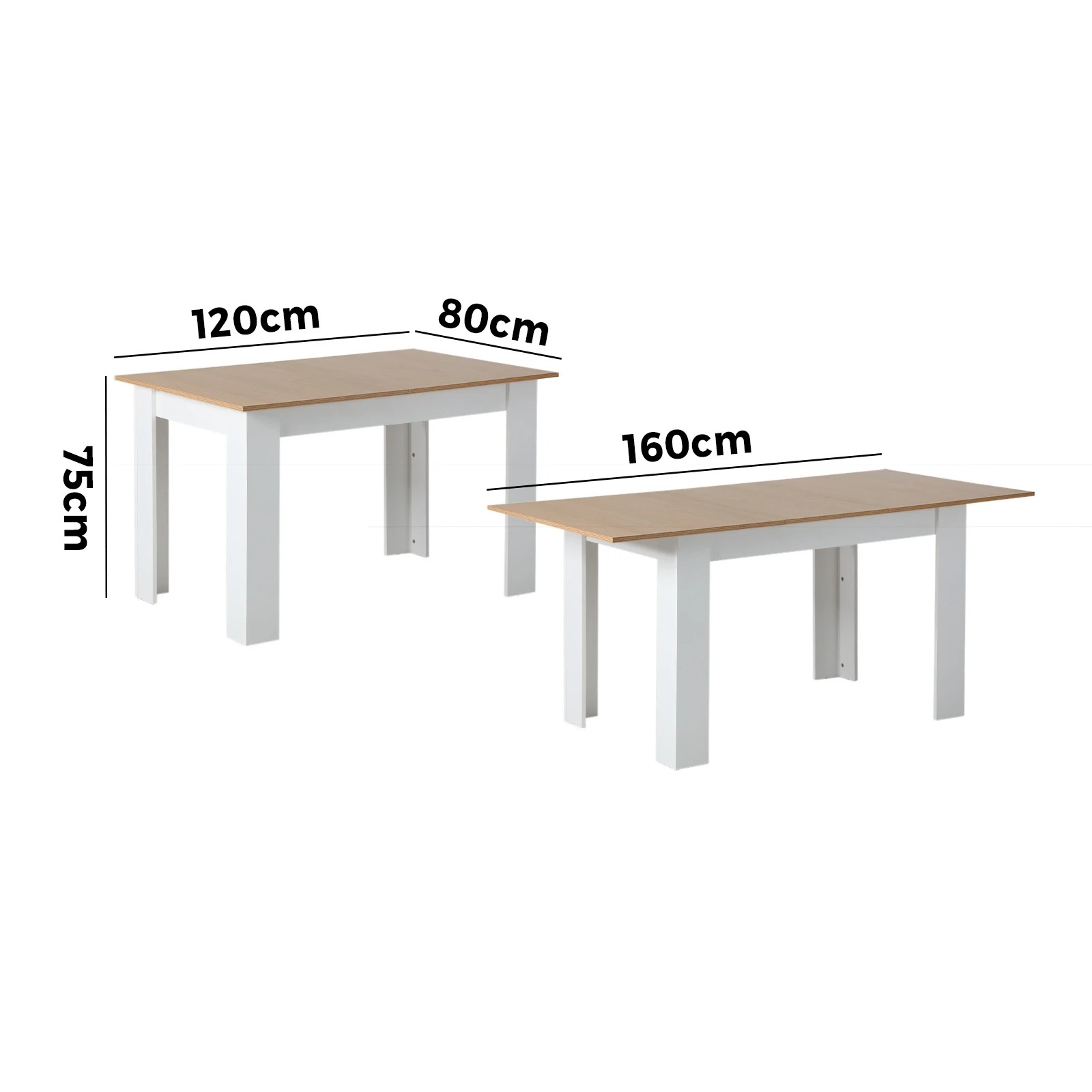 8 Oikiture 160cm Extendable Dining Table Kitchen Restaurant Cafe Table
 - Multi, 8 of 8