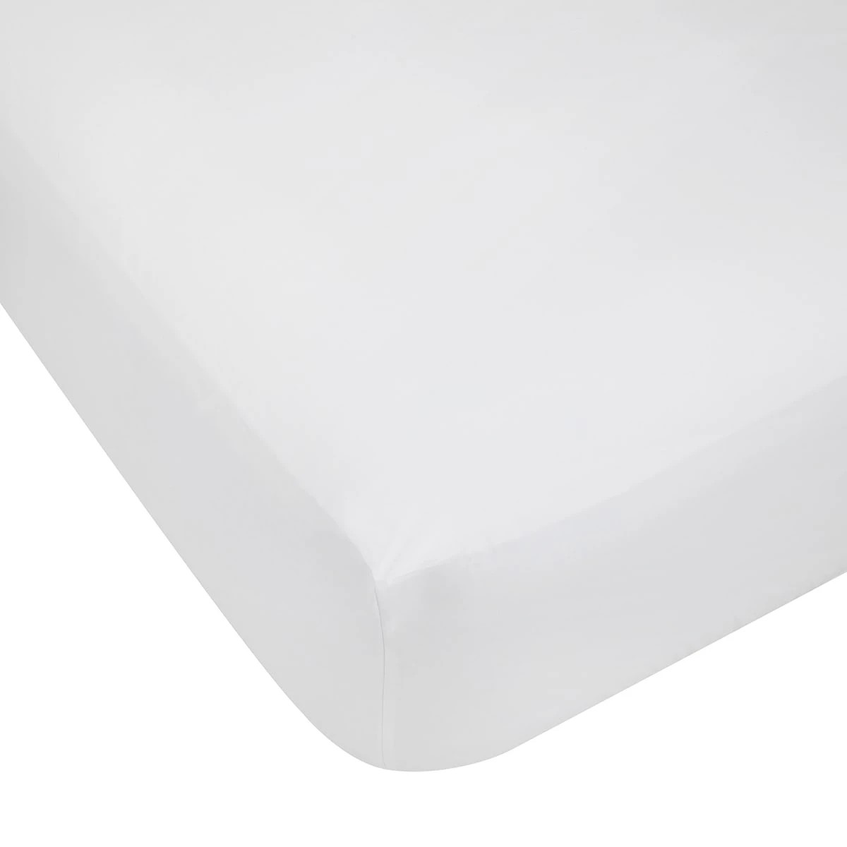 1 500 Thread Count Cotton Fitted Sheet - Double Bed, White, 1 of 3