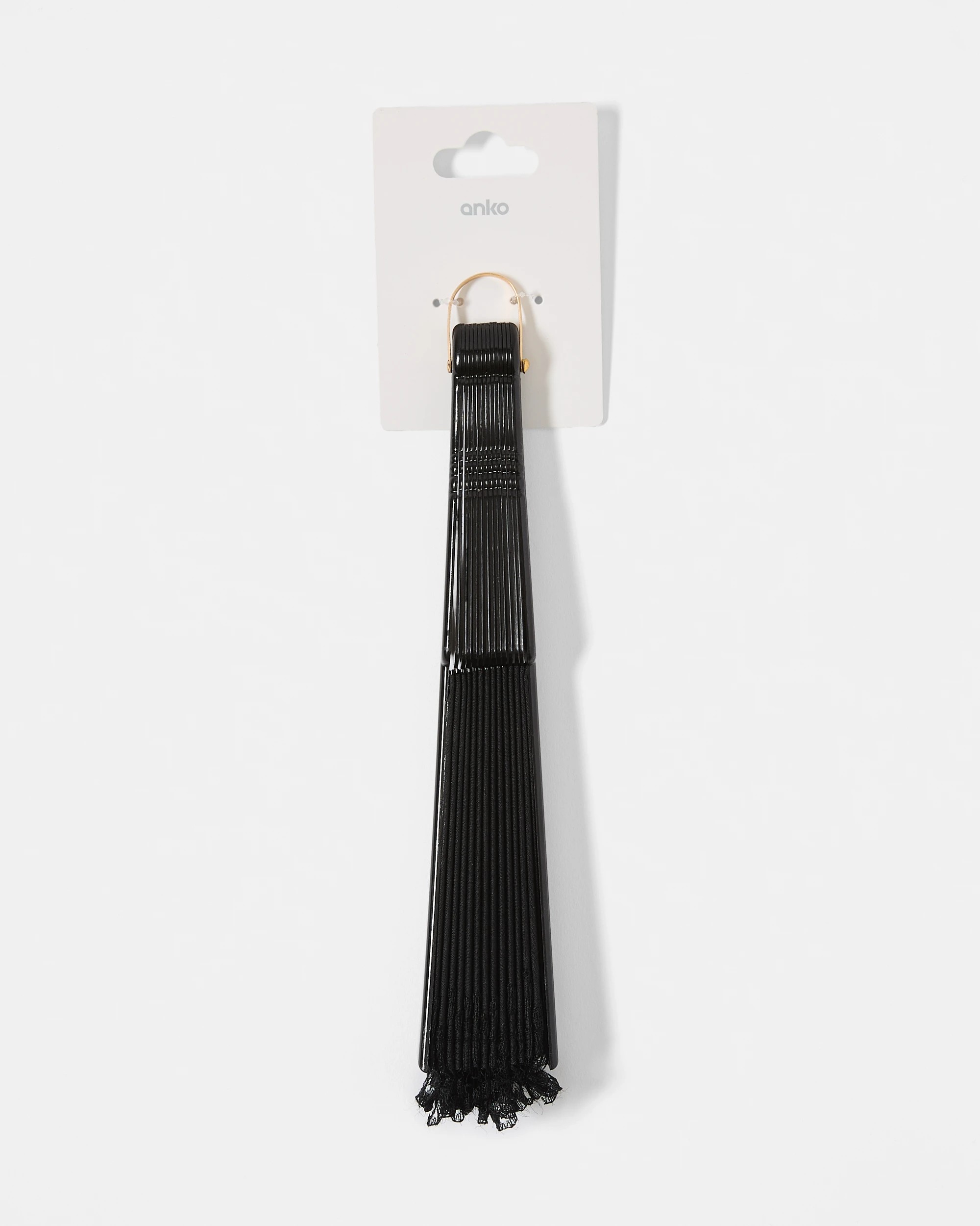 3 Lace Trim Fan - Black, 3 of 3