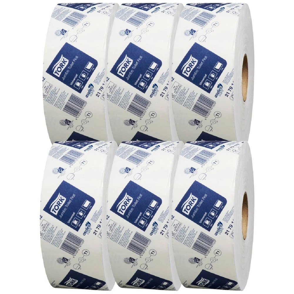 1 Tork T1 System Universal Jumbo 1 Ply Toilet Paper Roll 6 Pack, 1 of 3