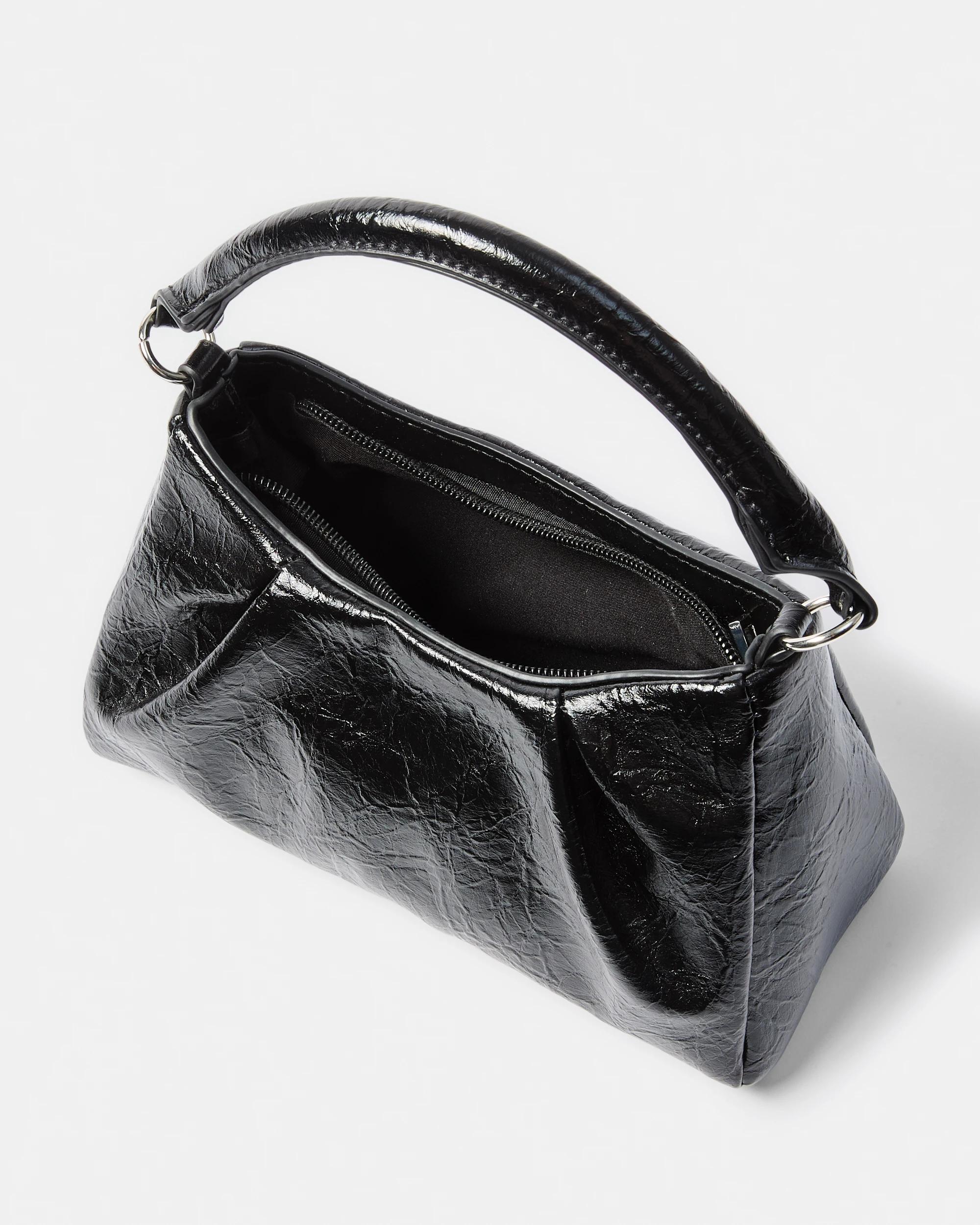 3 Metallic Top Handle Clutch Black, 3 of 5