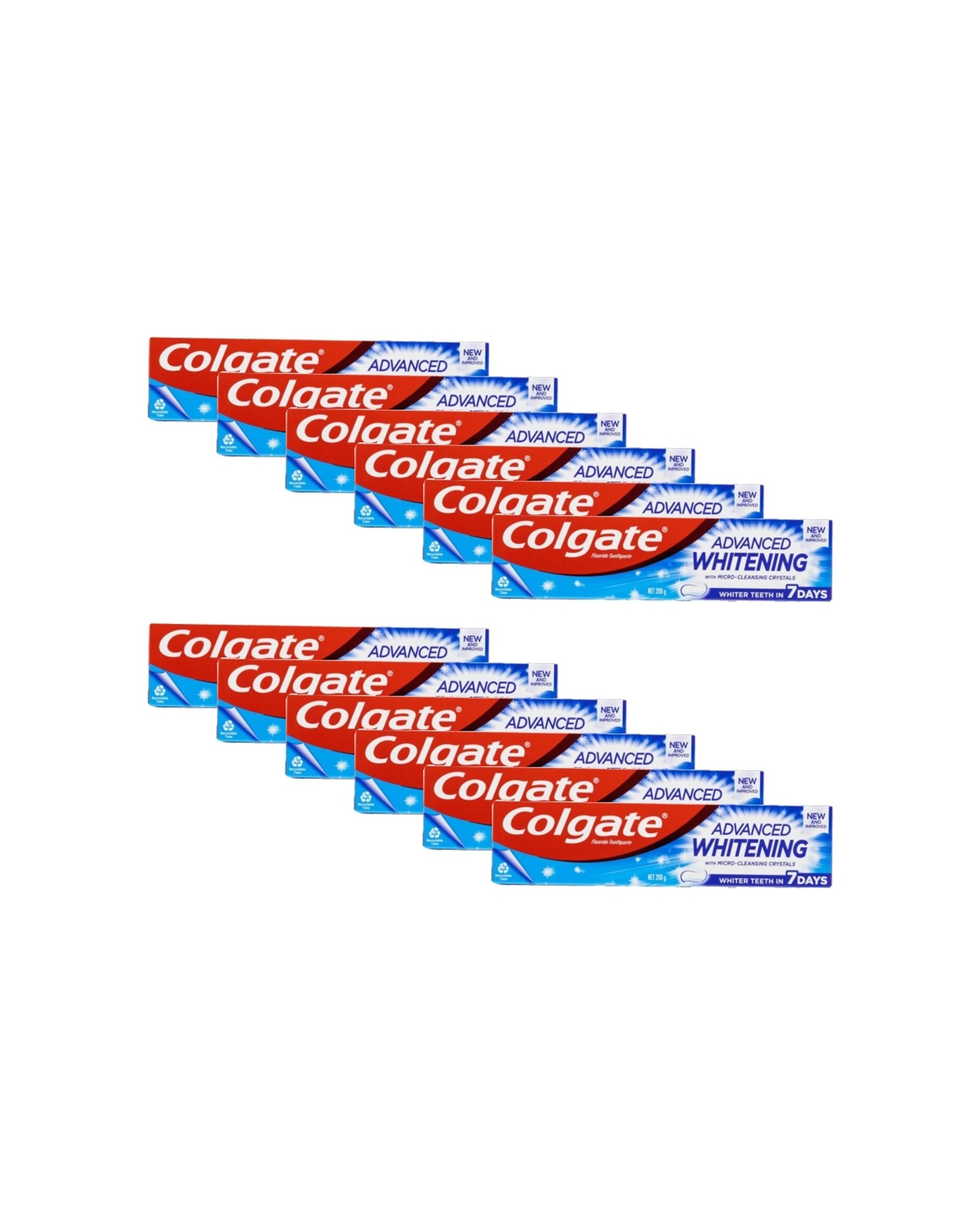 1 Colgate 12pk Advanced Whitening Micro Cleansing Crystals Toothpaste 200g - Multi, 1 of 4