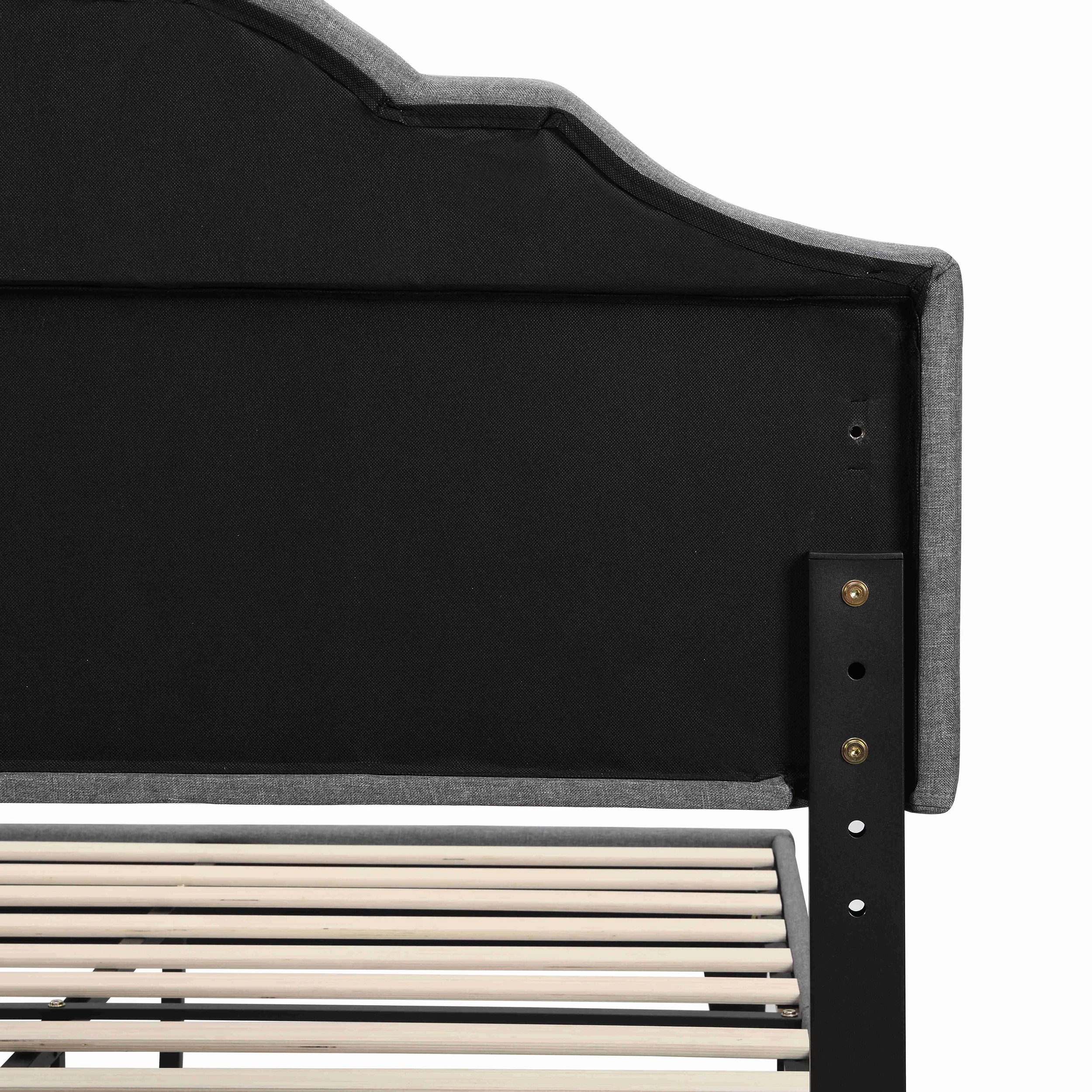 6 IHOMDEC BEF02 Double Size Bed Frame - Grey - Grey, 6 of 10