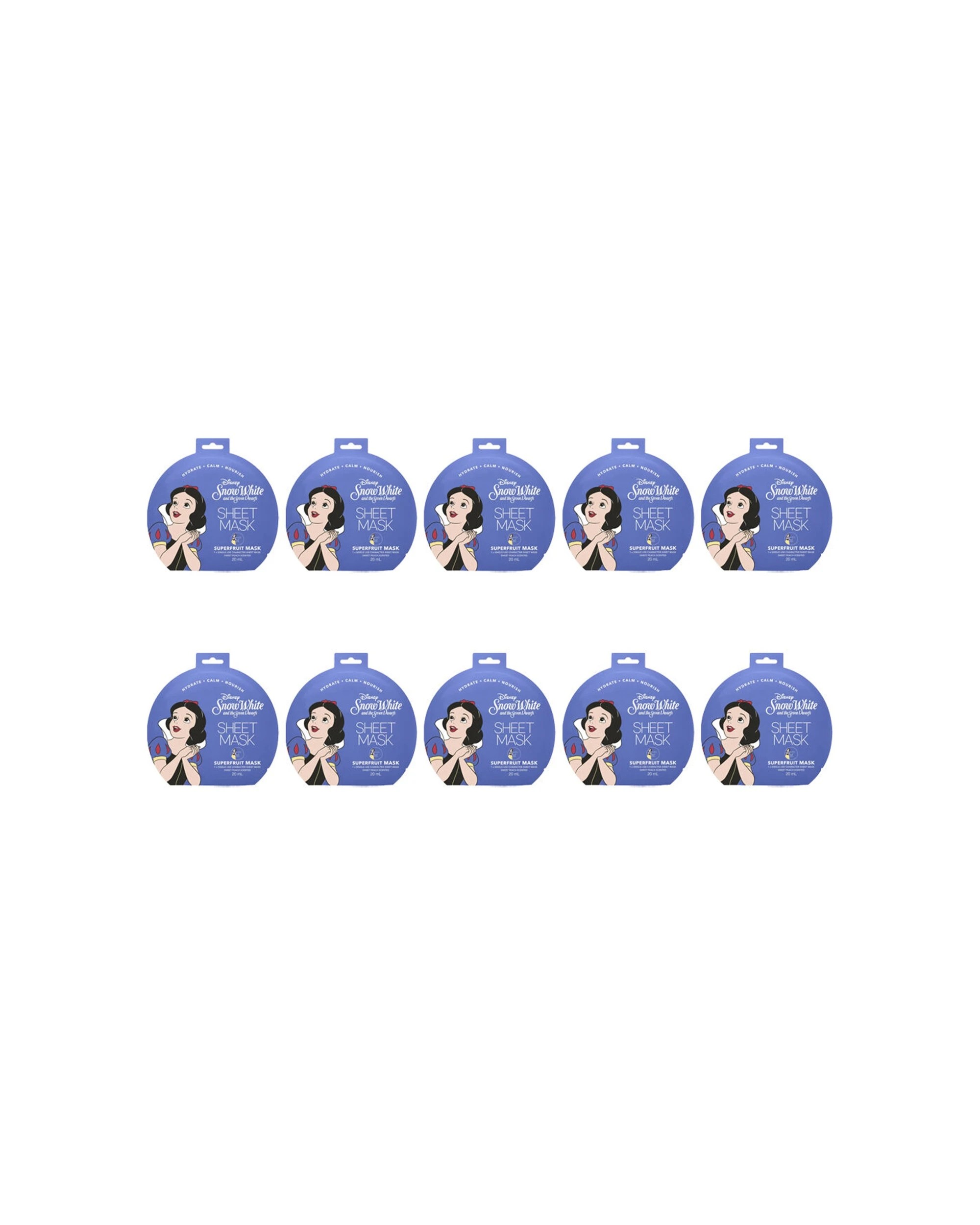 1 Disney Snow White Hydrating Sheet Gentle Facial Skincare Mask 10PK - Blue, 1 of 1
