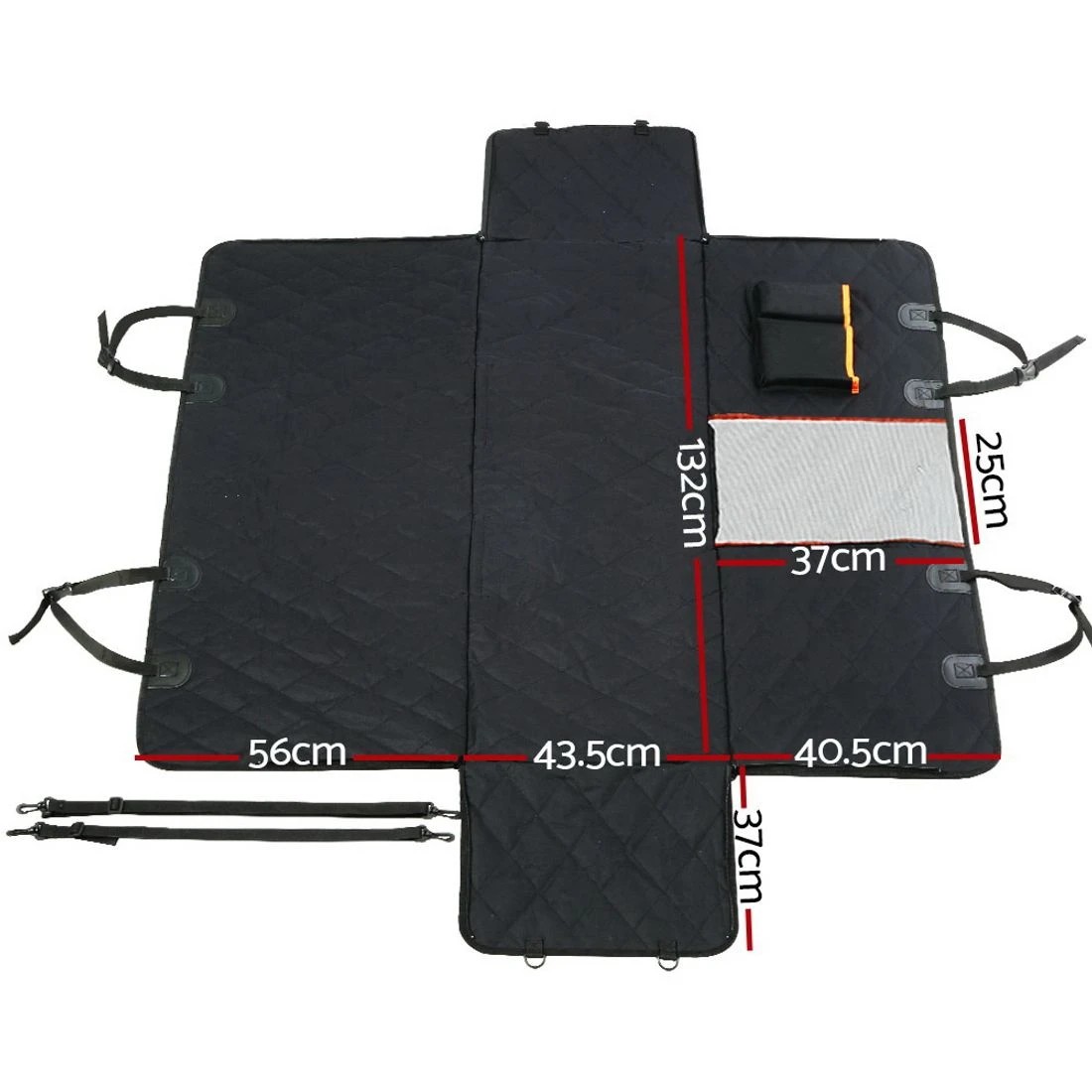 2 i.Pet Pet Car Seat Cover Dog Back Waterproof Protector Hammock Non Slip Rear Mat - Black, 2 of 4