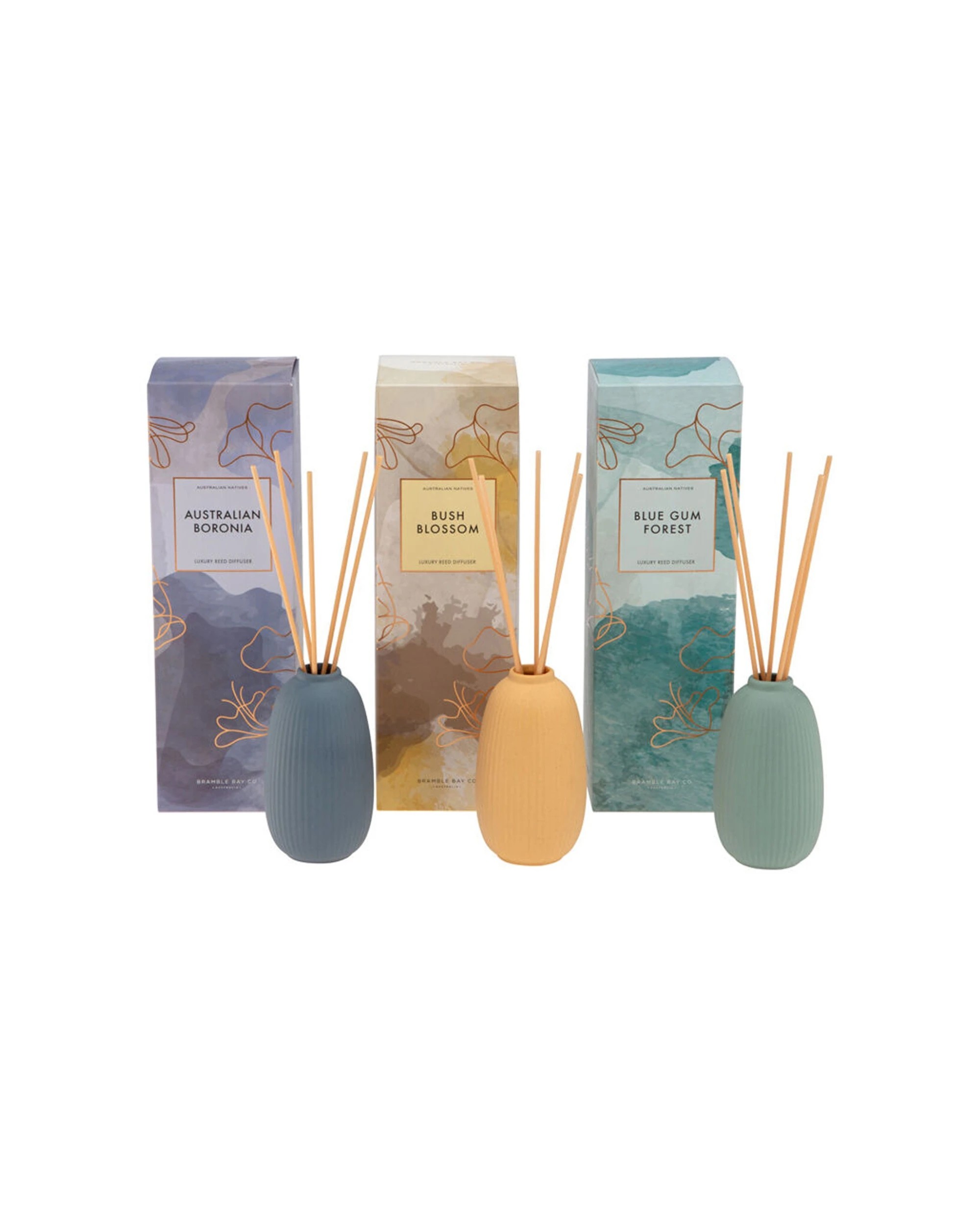 2 Bramble Bay Native Reed Diffuser Australian Boronia Scented Home Fragrance 150ml - Blue, 2 of 3