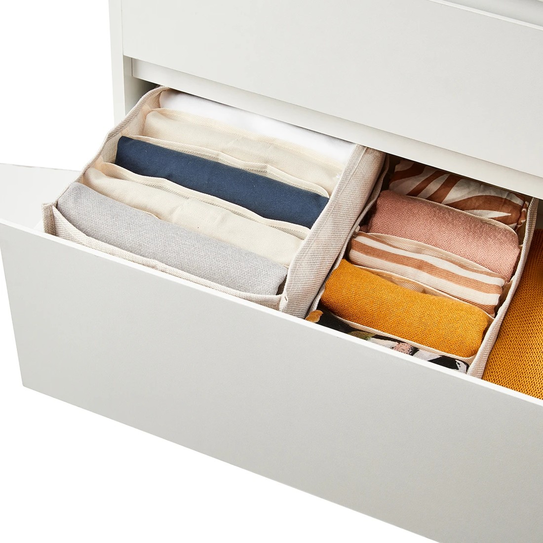 2 Linen Look Organiser - Wide, Beige, 2 of 9