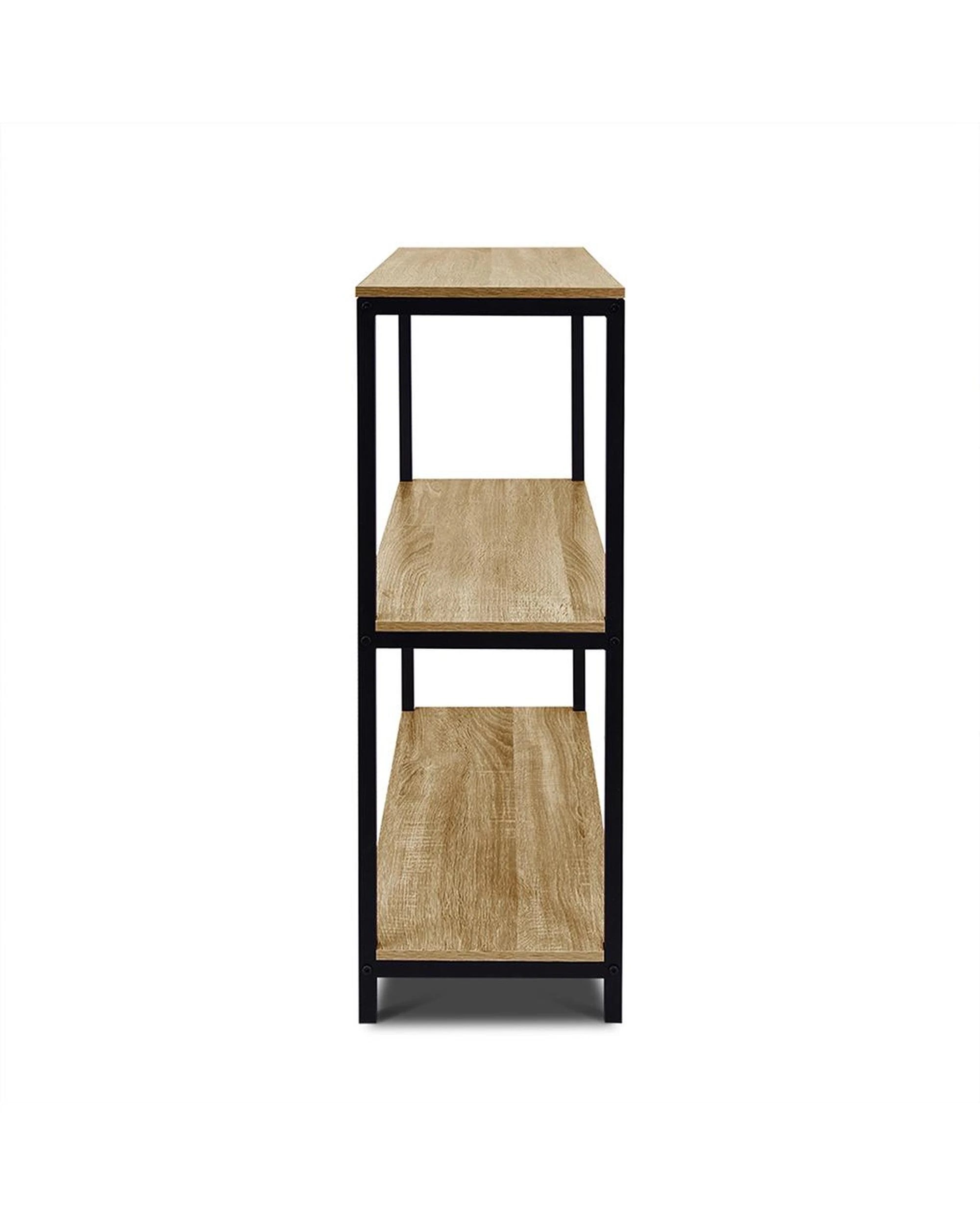 4 Rome Industrial Style 3-Tier Storage Bookshelf Oak, 4 of 10