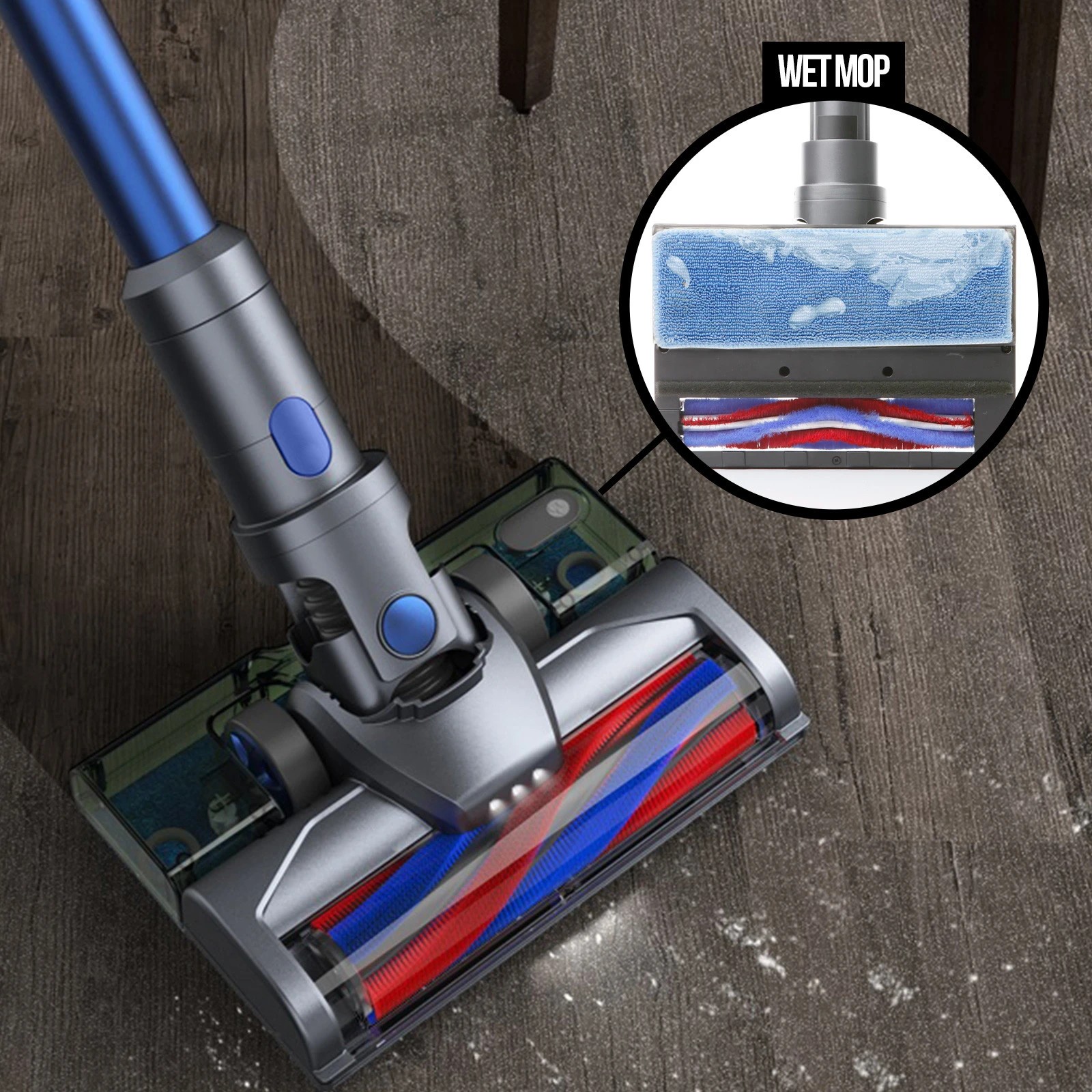 2 MyGenie H20 PRO Wet Mop 2-IN-1 Cordless Stick Vacuum Cleaner Handheld Recharge - Blue, 2 of 10