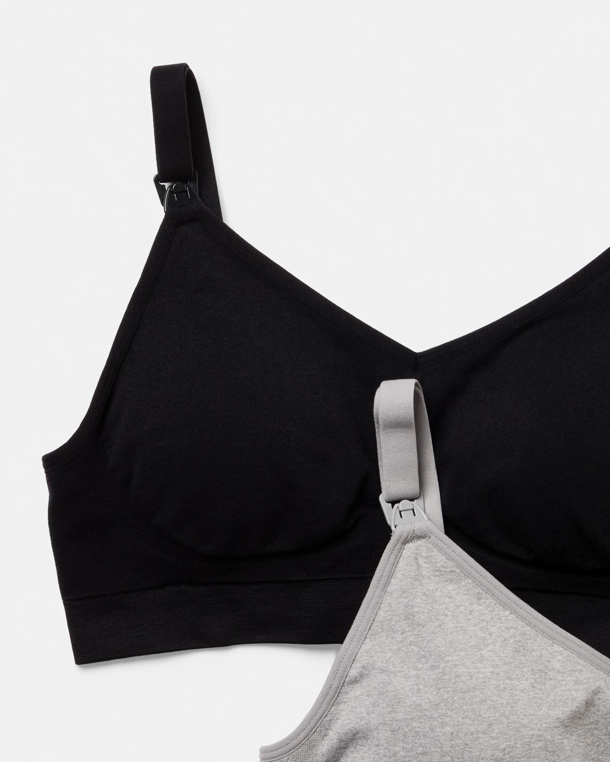 2 2 Pack Maternity Wirefree Seamfree Crop BLACK, GREY, 2 of 9