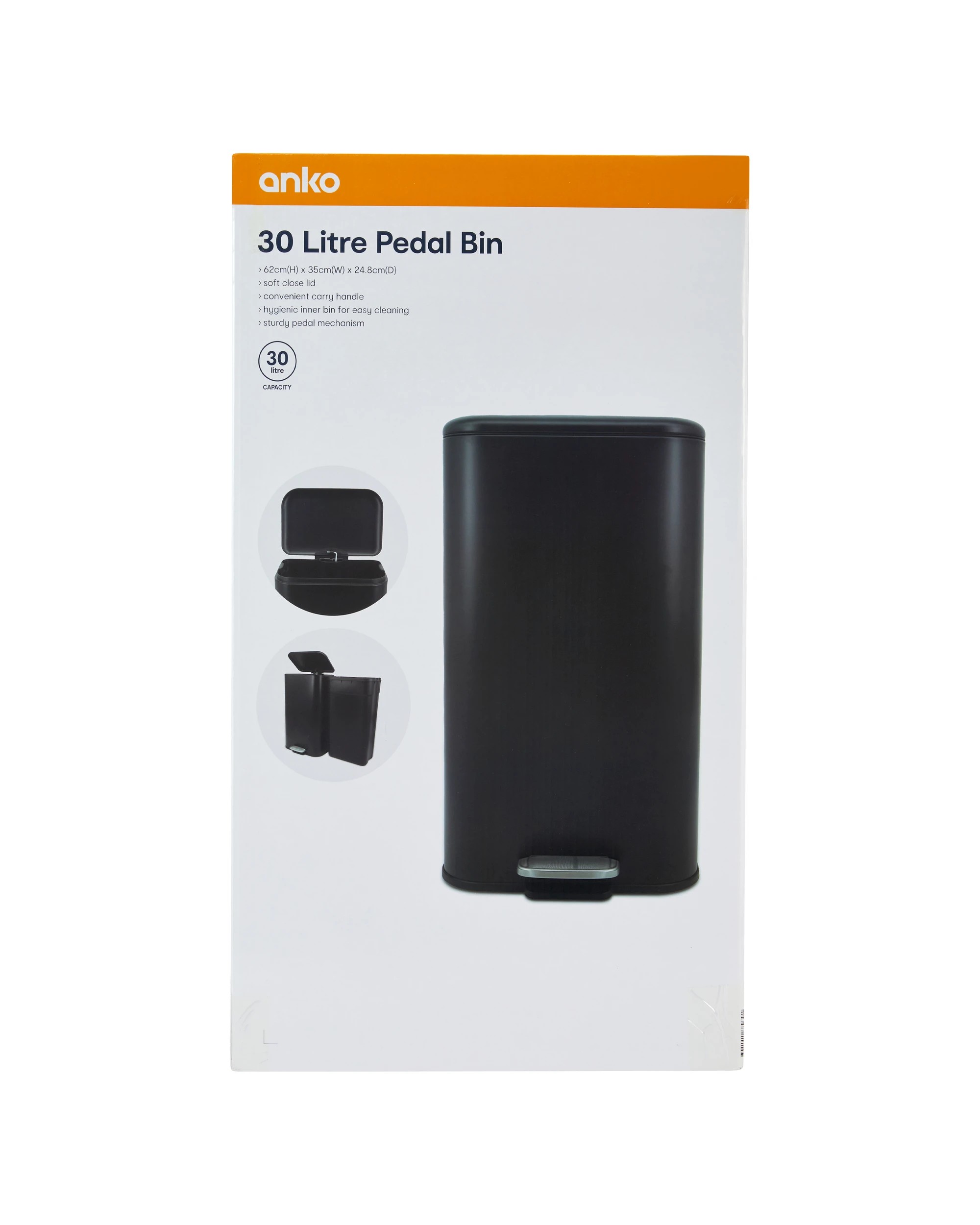 7 30L Pedal Bin - Black, 7 of 8