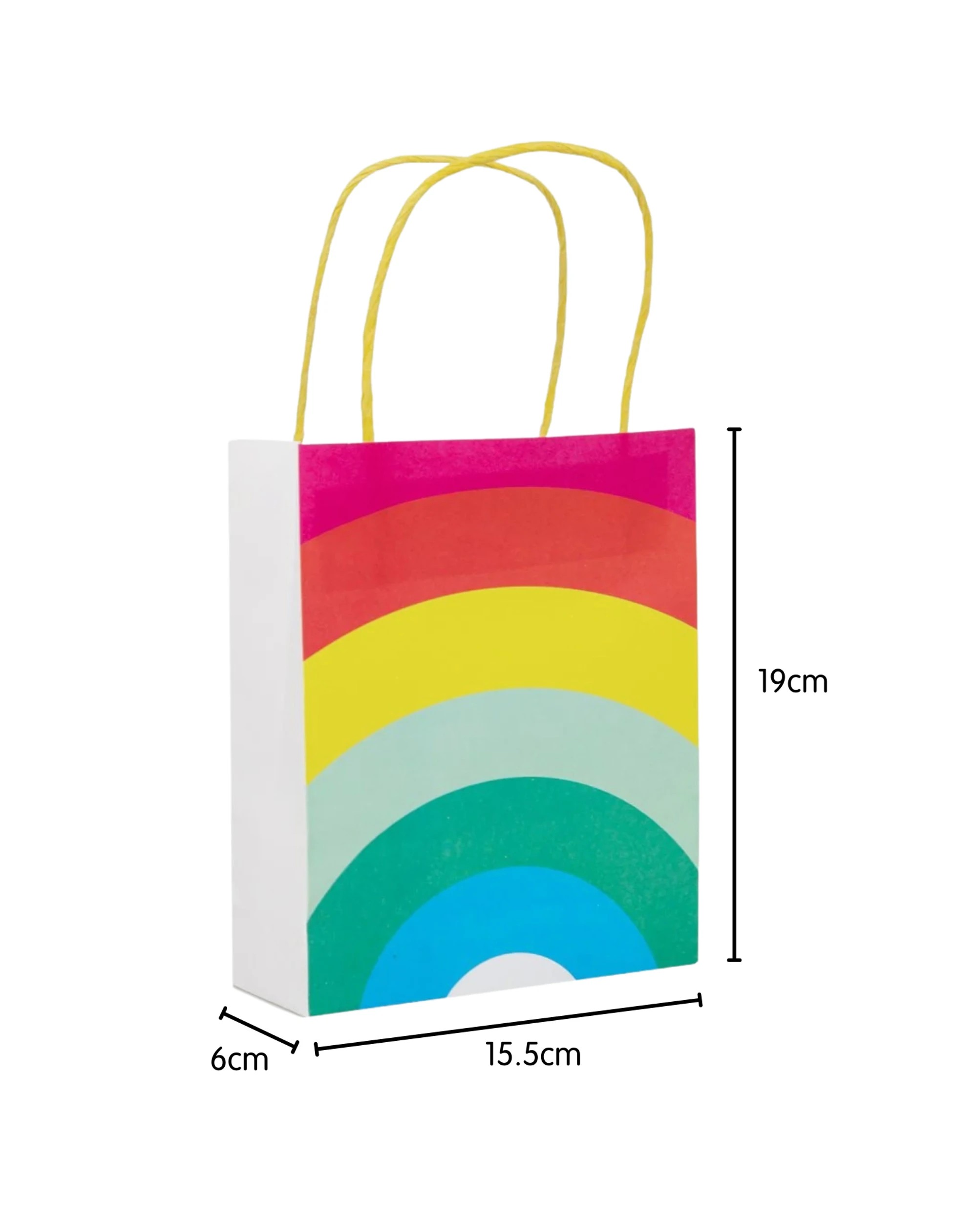 4 Talking Tables Birthday Brights Rainbow Paper Gift Bags Pack of 8 - Multi, 4 of 6
