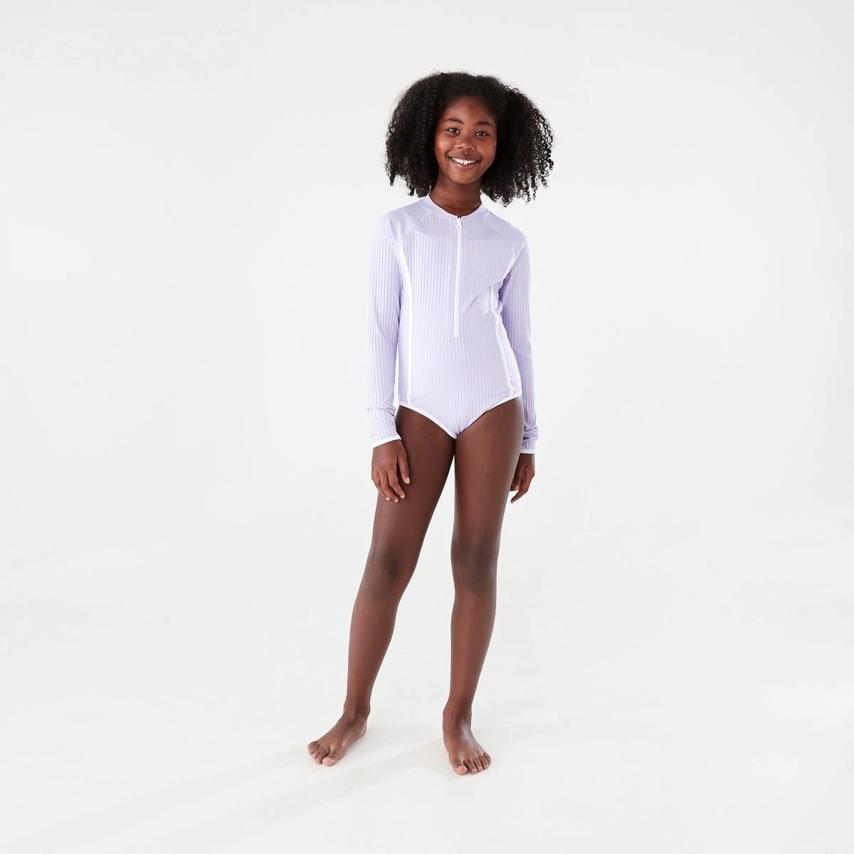 5 Long Sleeve One Piece With Contrast Bind PASTEL LILAC, 5 of 8