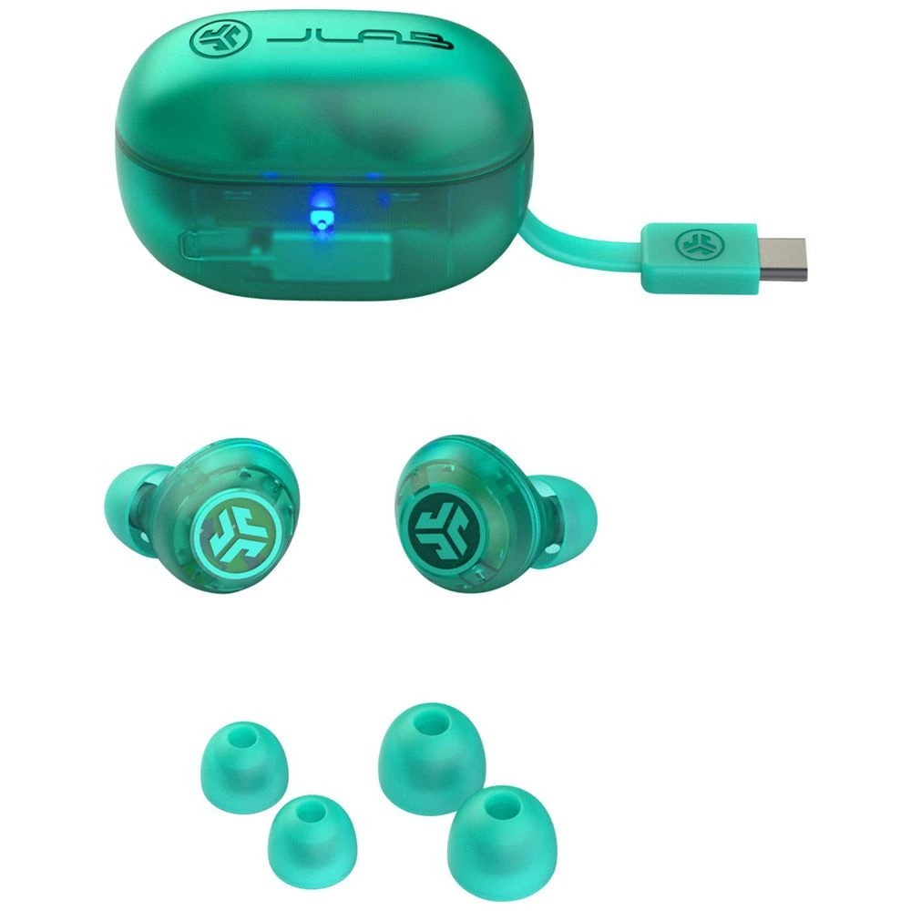 3 JLab Go Pop ANC True Wireless Earbuds Clear Teal, 3 of 7