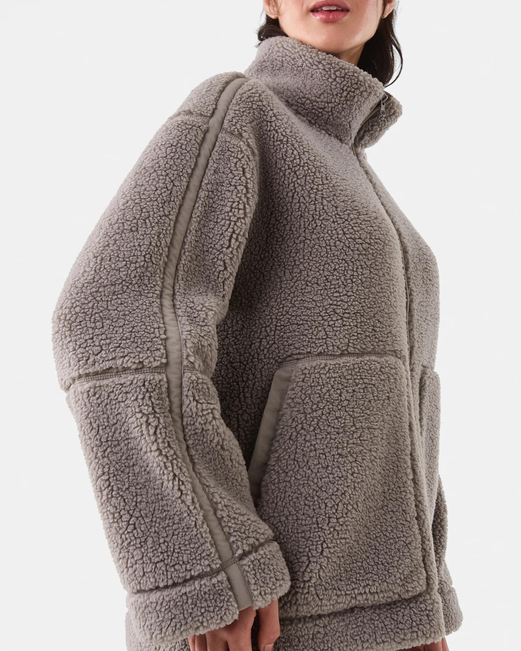 8 Active Womens Outdoor Sherpa Jacket Brn Drift, 8 of 10