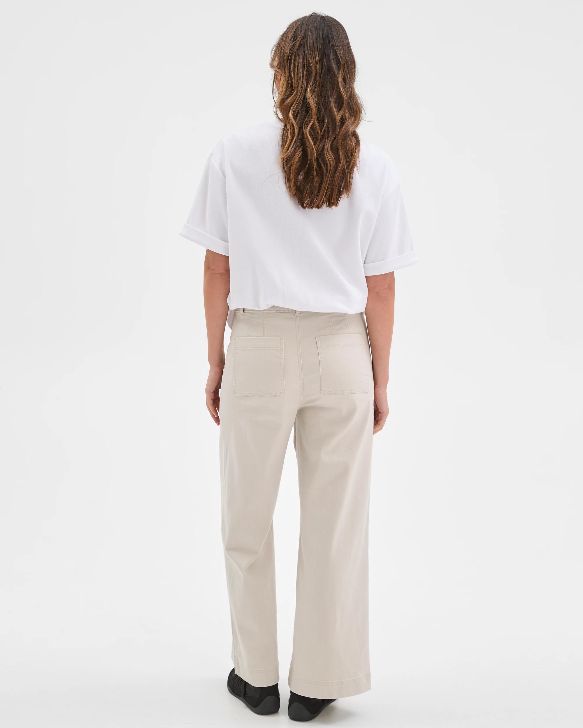7 Target Woman Australian Cotton Blend Stretch Twill Wide Leg Pants PARCHMENT, 7 of 7