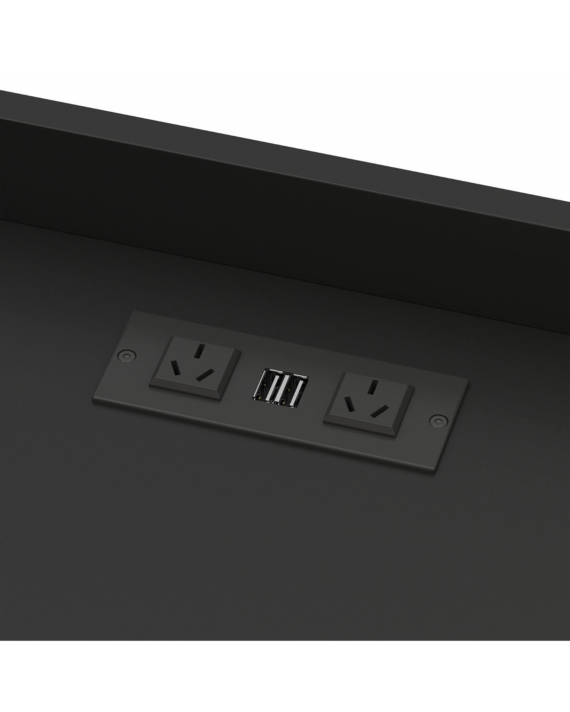 3 Advwin Bedside Table Acrylic Door With with Charging Station & LED Light - Black, 3 of 6