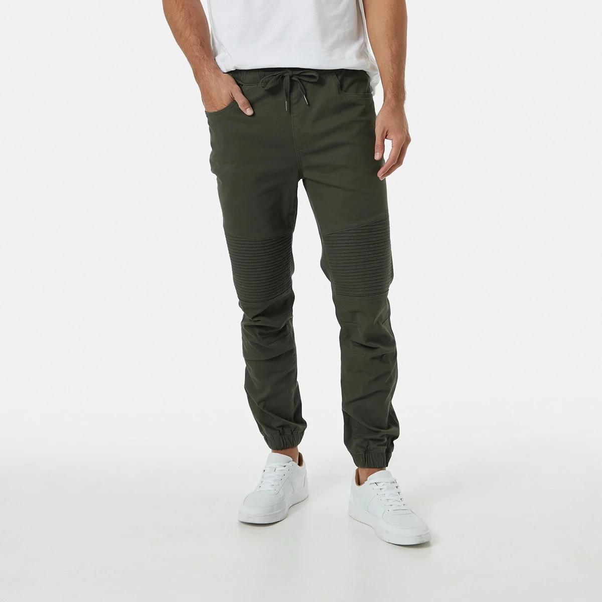 1 Elastic Waist Moto Joggers Grn Khaki, 1 of 6
