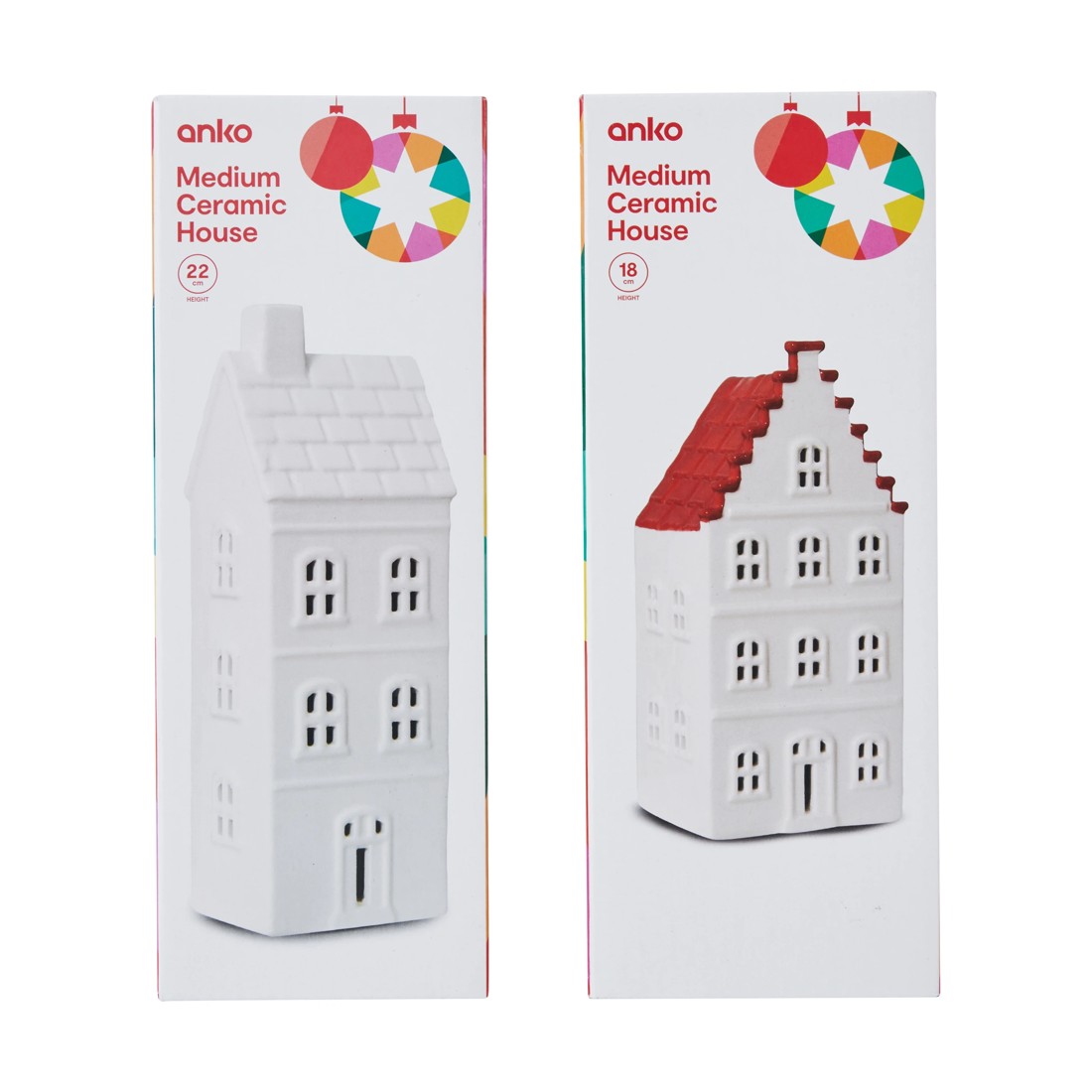 4 Medium Ceramic House - Assorted, 4 of 4