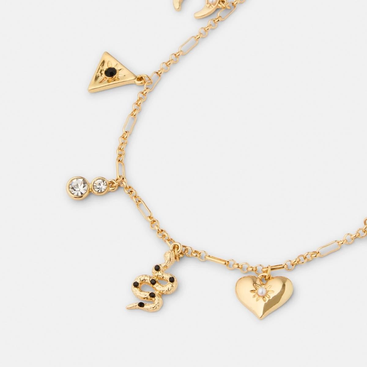 1 Snake Charm Necklace - Gold Tone Gold, 1 of 4