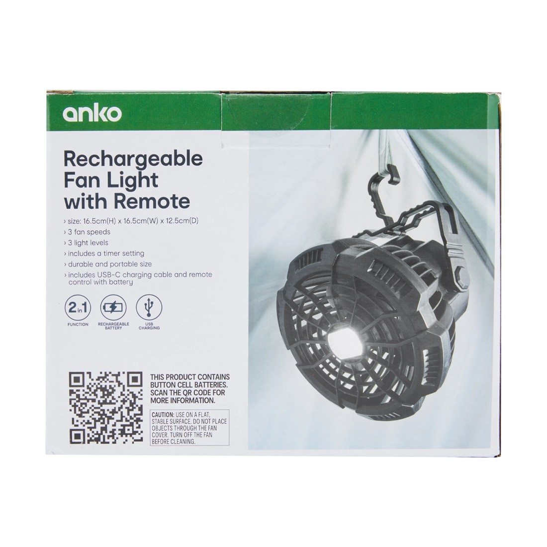 9 Rechargeable Fan Light with Remote, 9 of 10