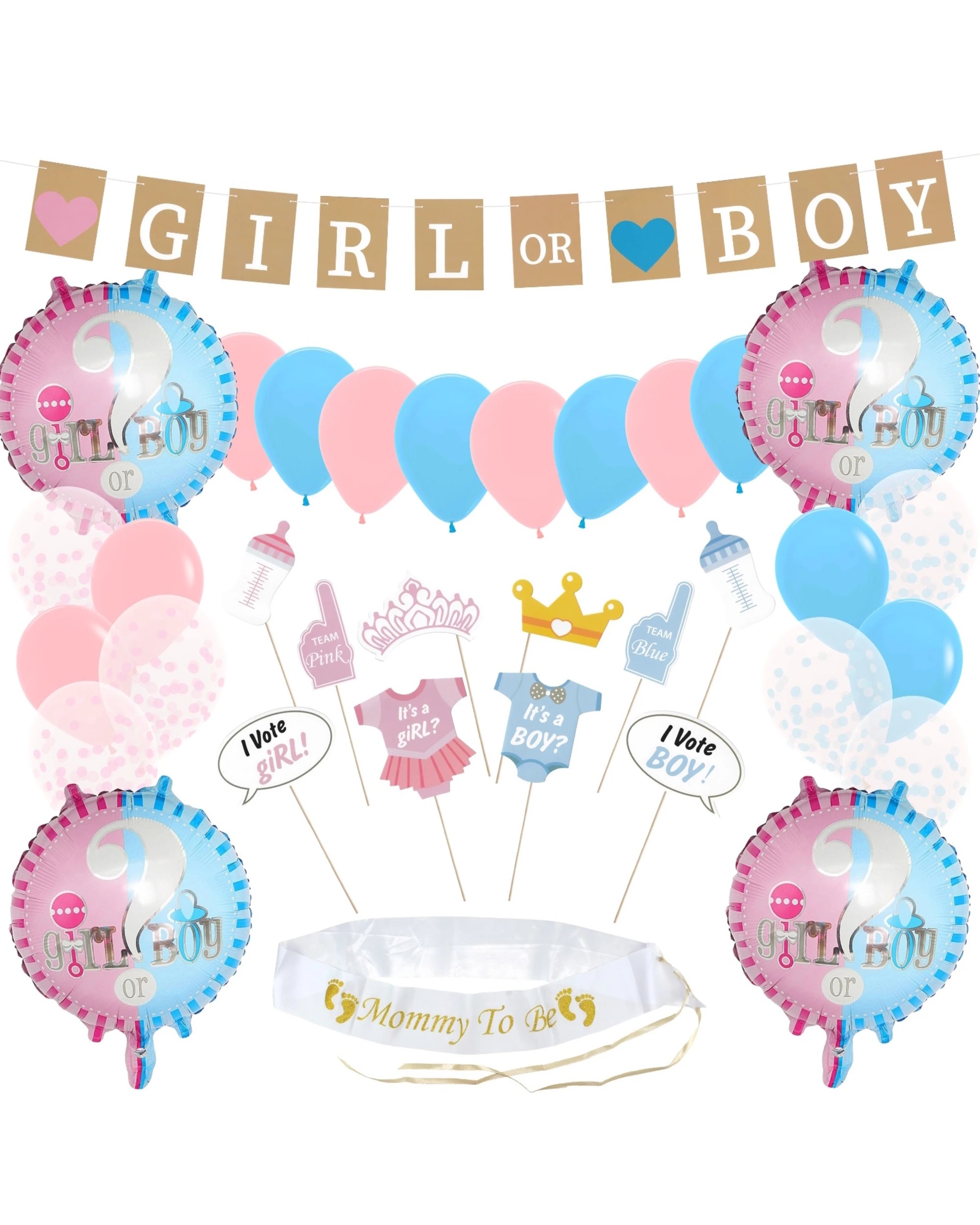 1 Party Maker Gender Reveal Balloon Decorating Kit - Multi, 1 of 3