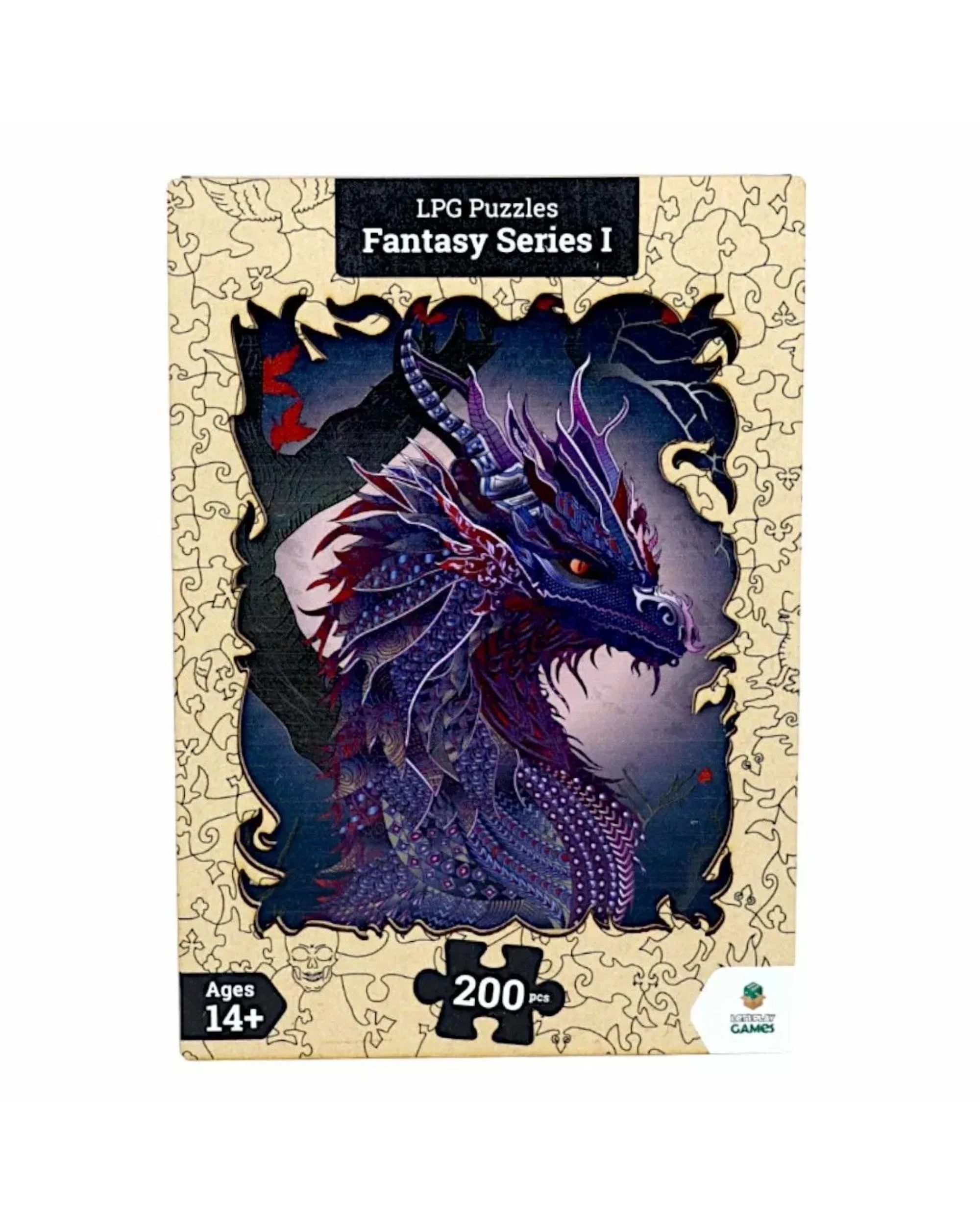 1 Let's Play Games Fantasy Series 01 Dragon Portrait 200 Piece Wooden Jigsaw Puzzle, 1 of 4
