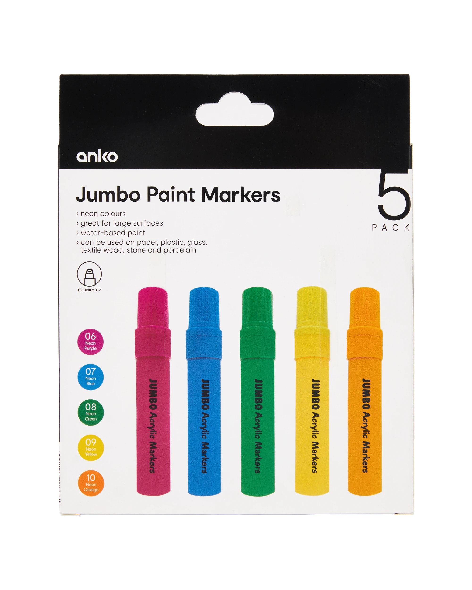 7 5 Pack Jumbo Paint Markers - Neon, 7 of 7