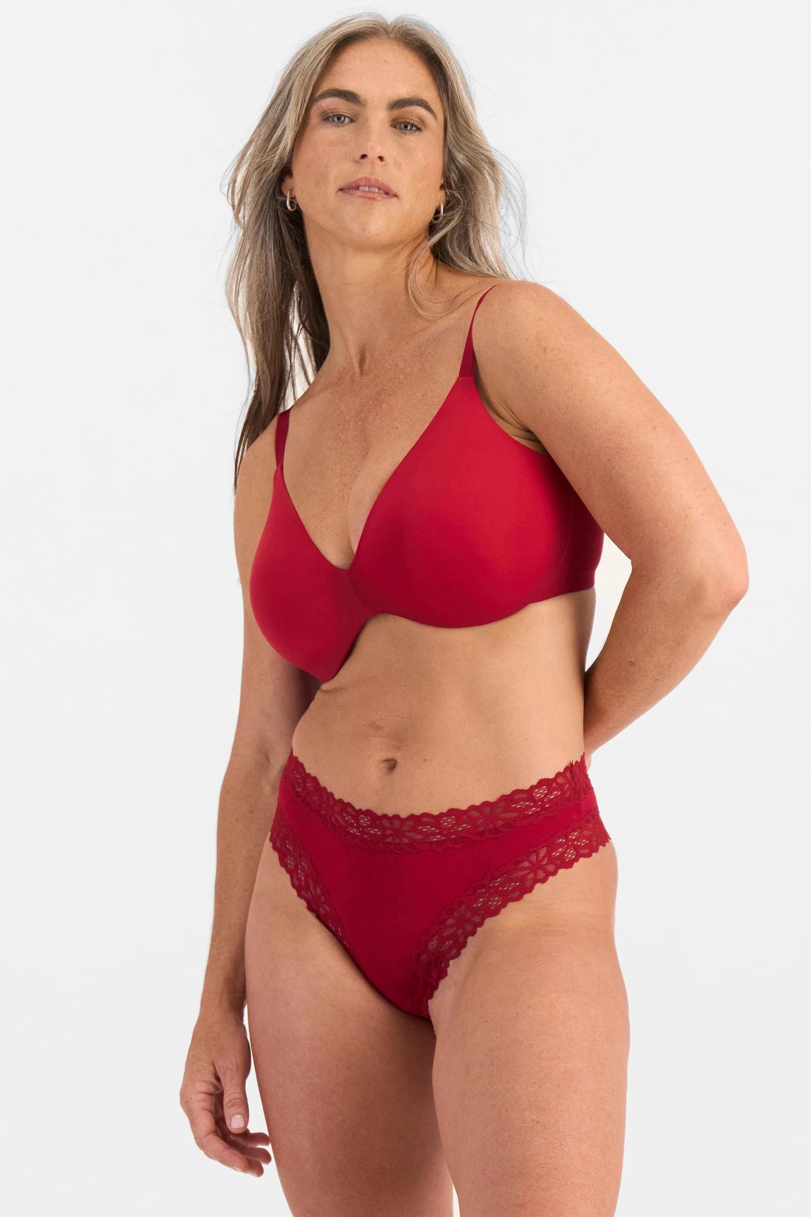 6 Bonds Bamboo Lacetail G-String Briefs CHERRY WINE, 6 of 7