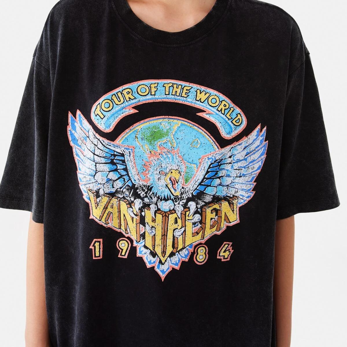 6 Short Sleeve Van Halen License Premium Oversized T-shirt VAN HALEN WASHED BLACK, 6 of 9