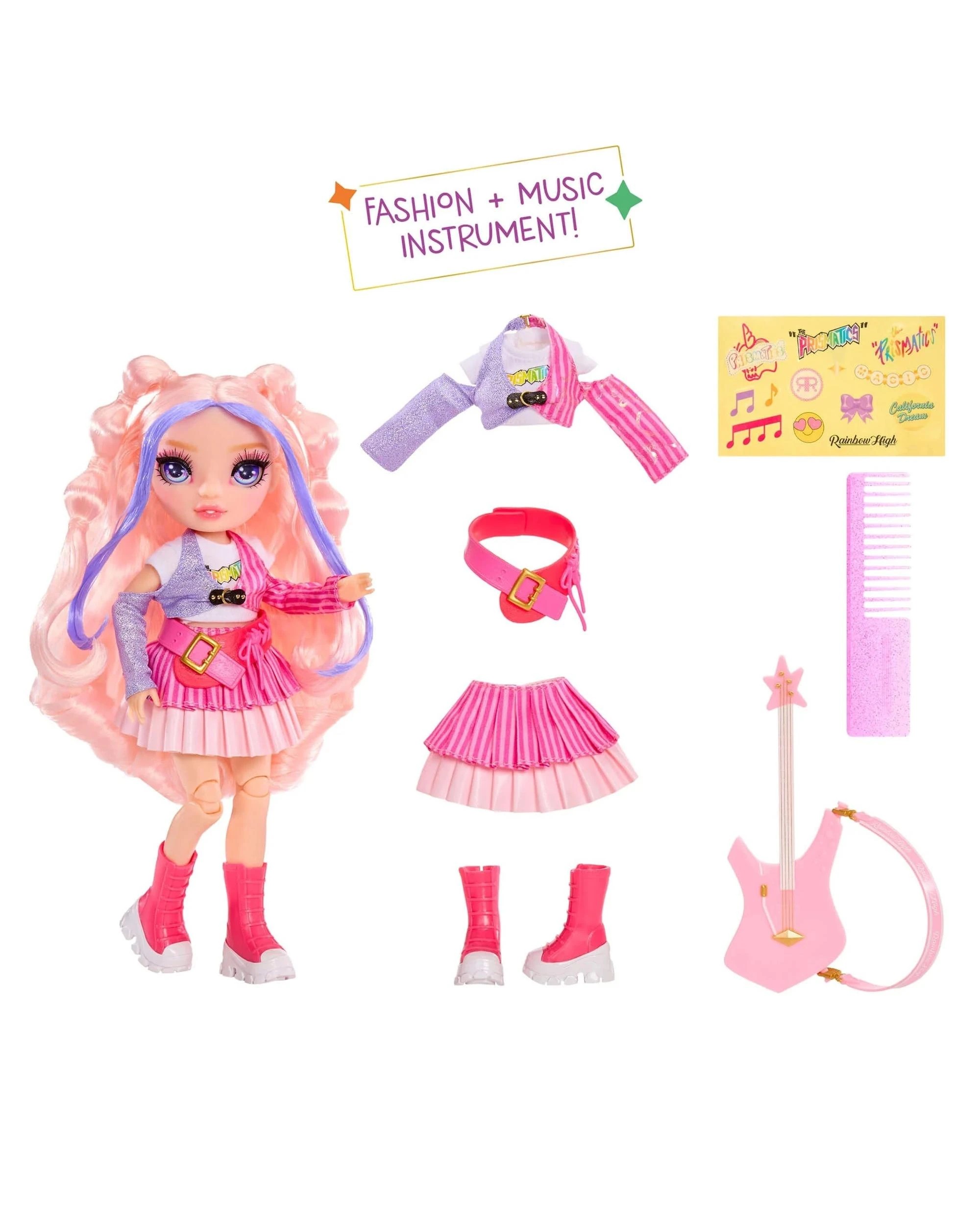 2 Rainbow High Junior High Rock Band Bella Parker Fashion Doll - Pink, 2 of 7