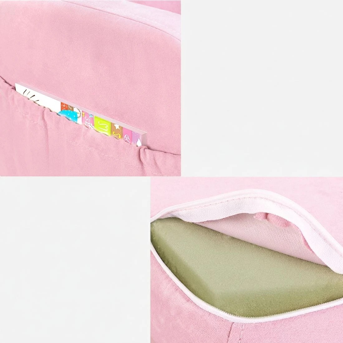 5 Keezi Kids Sofa 1 Seater Children Flip Open Couch Lounger Armchair Soft - Pink, 5 of 5