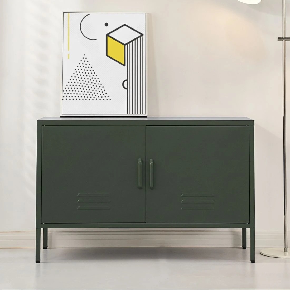 7 Artiss Buffet Sideboard Metal Cabinet - BASE - Green, 7 of 8