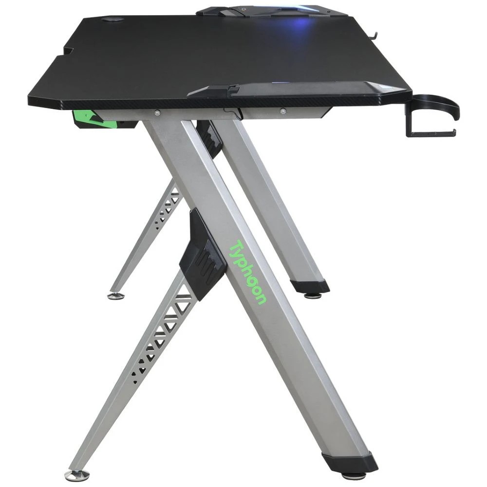 4 Typhoon Viper Gaming Desk 1500mm Grey, 4 of 10