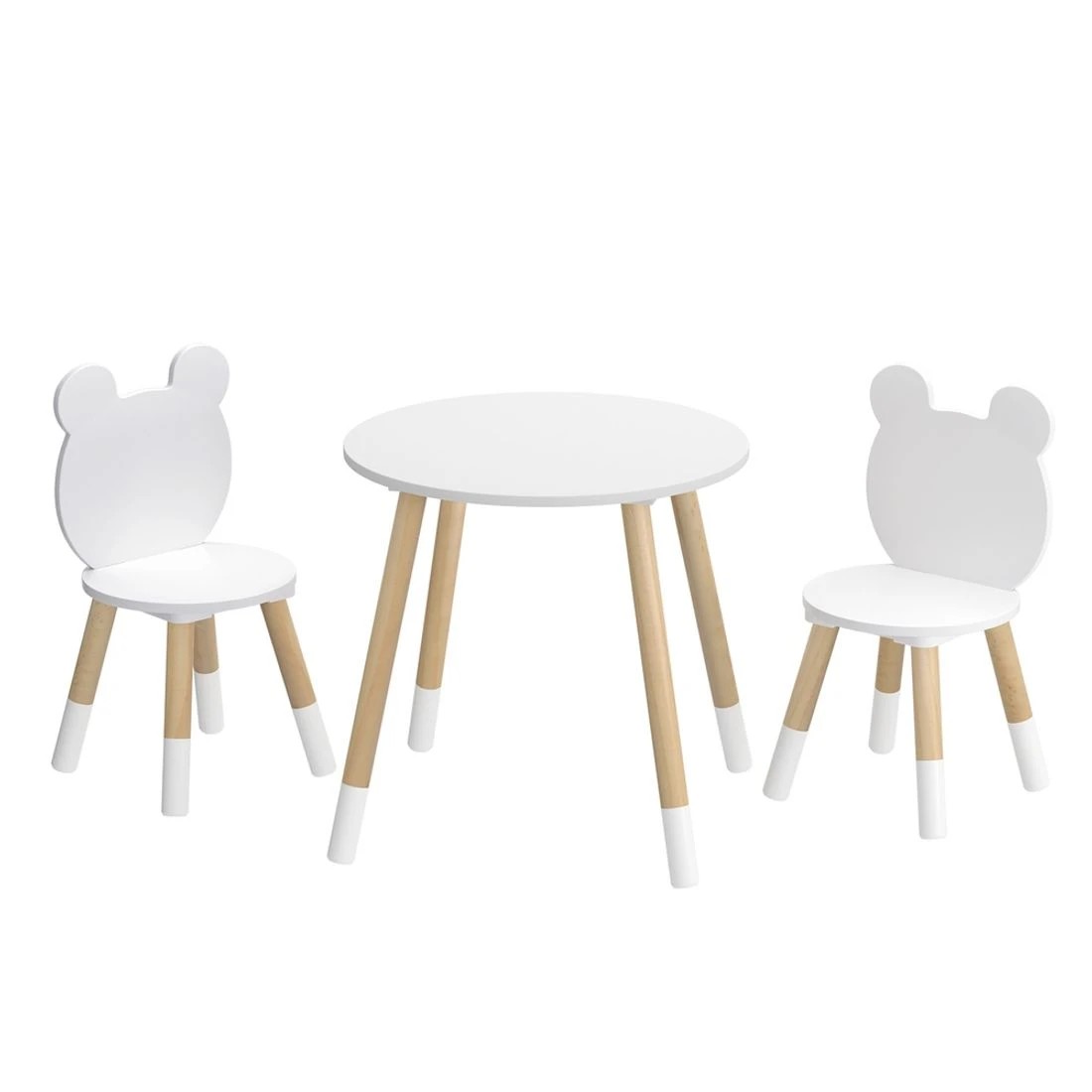 1 Keezi 3 Piece Kids Table and Chairs Set Activity Playing Study Children Desk - White, 1 of 7