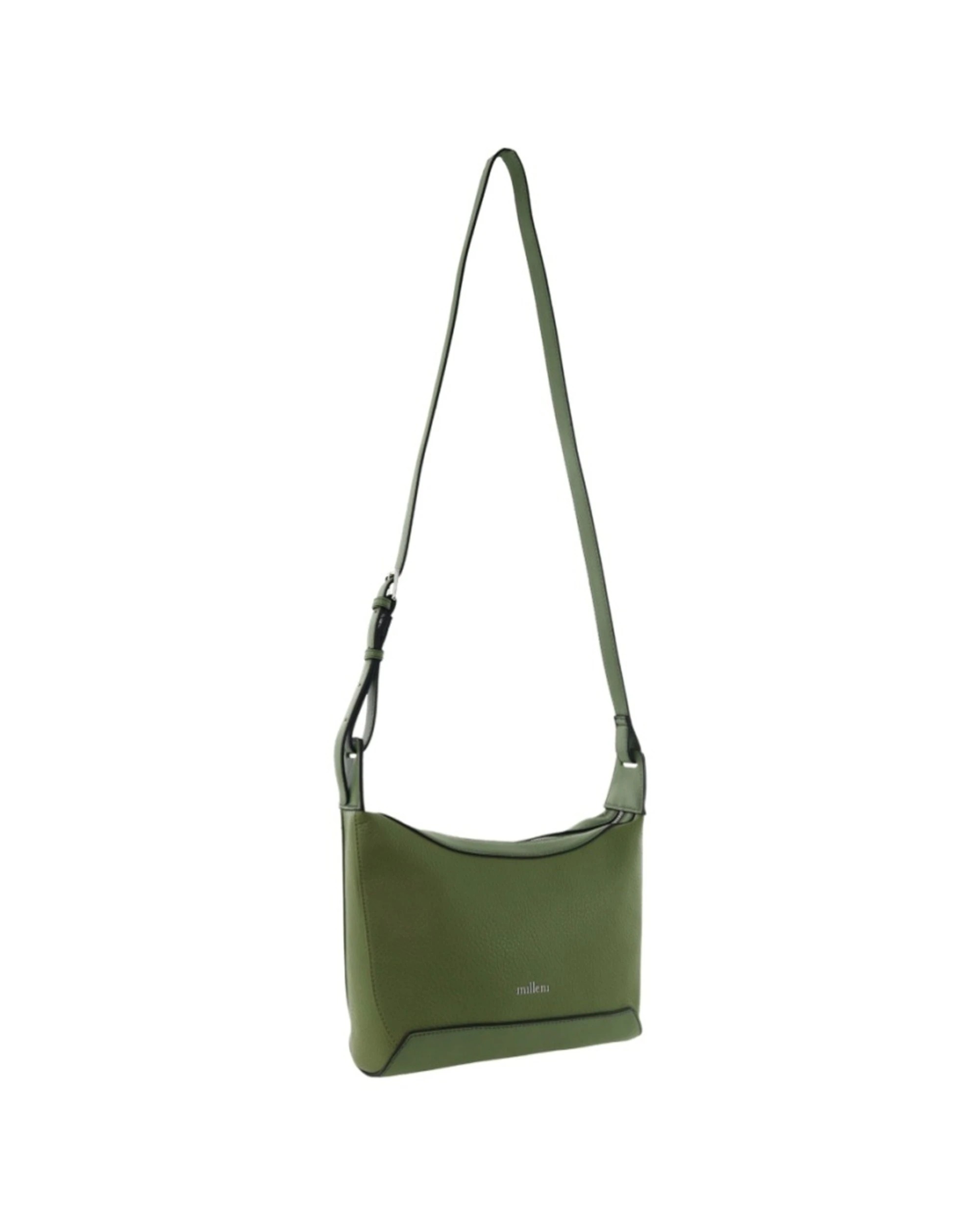 1 Milleni Vegan Leather Shoulder Bag With Adjustable Strap Vegan Leather - Green, 1 of 5