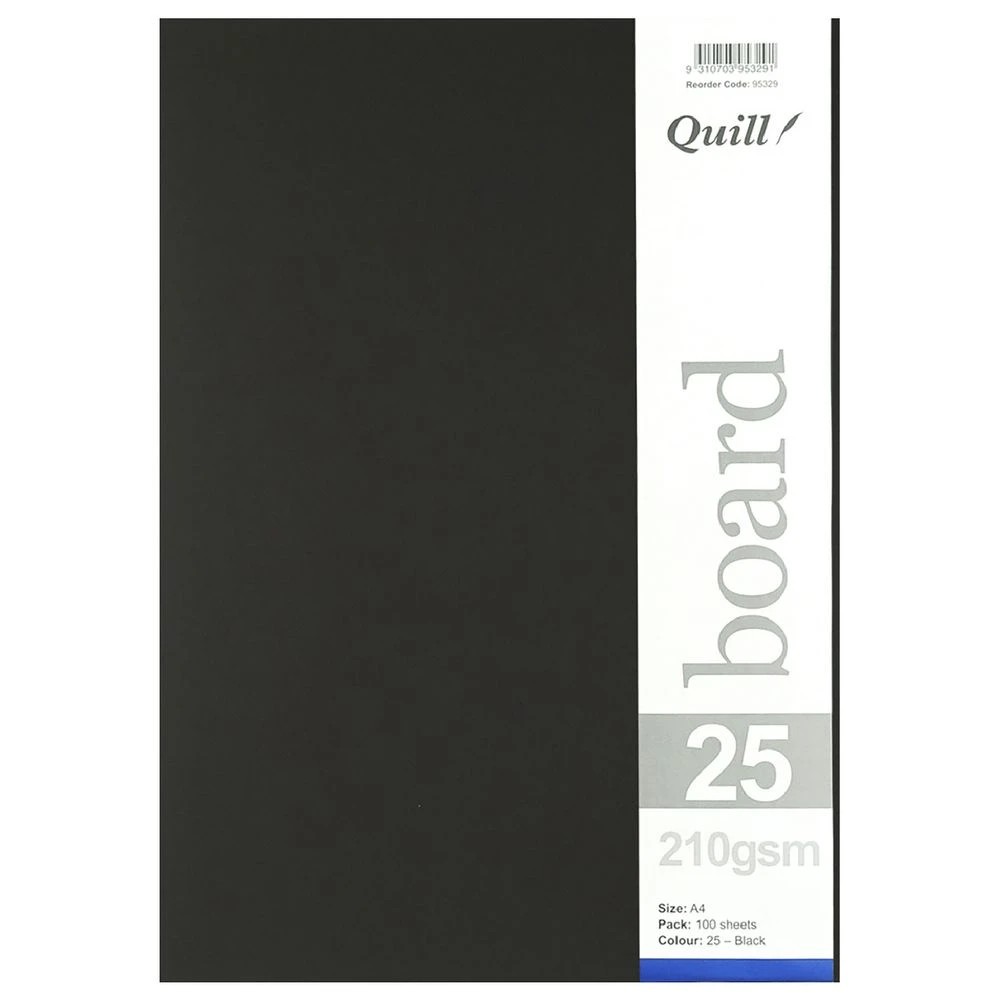 3 Quill A4 210gsm Board Black 100 Pack, 3 of 3